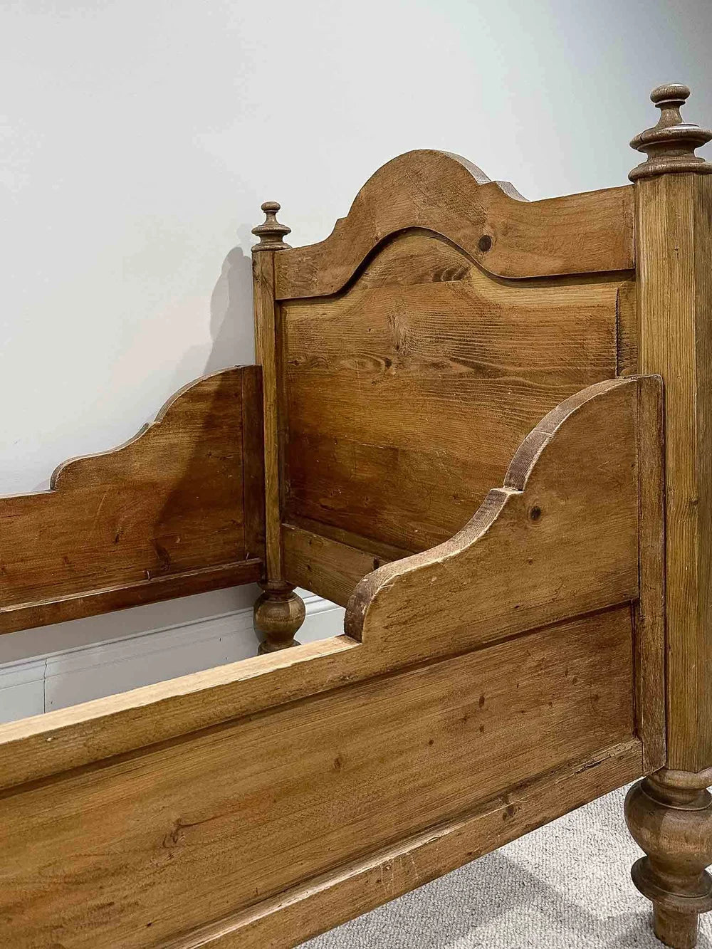 Antique pine sleigh bed
