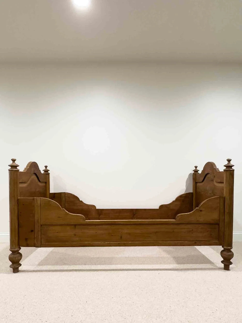 Antique pine sleigh bed