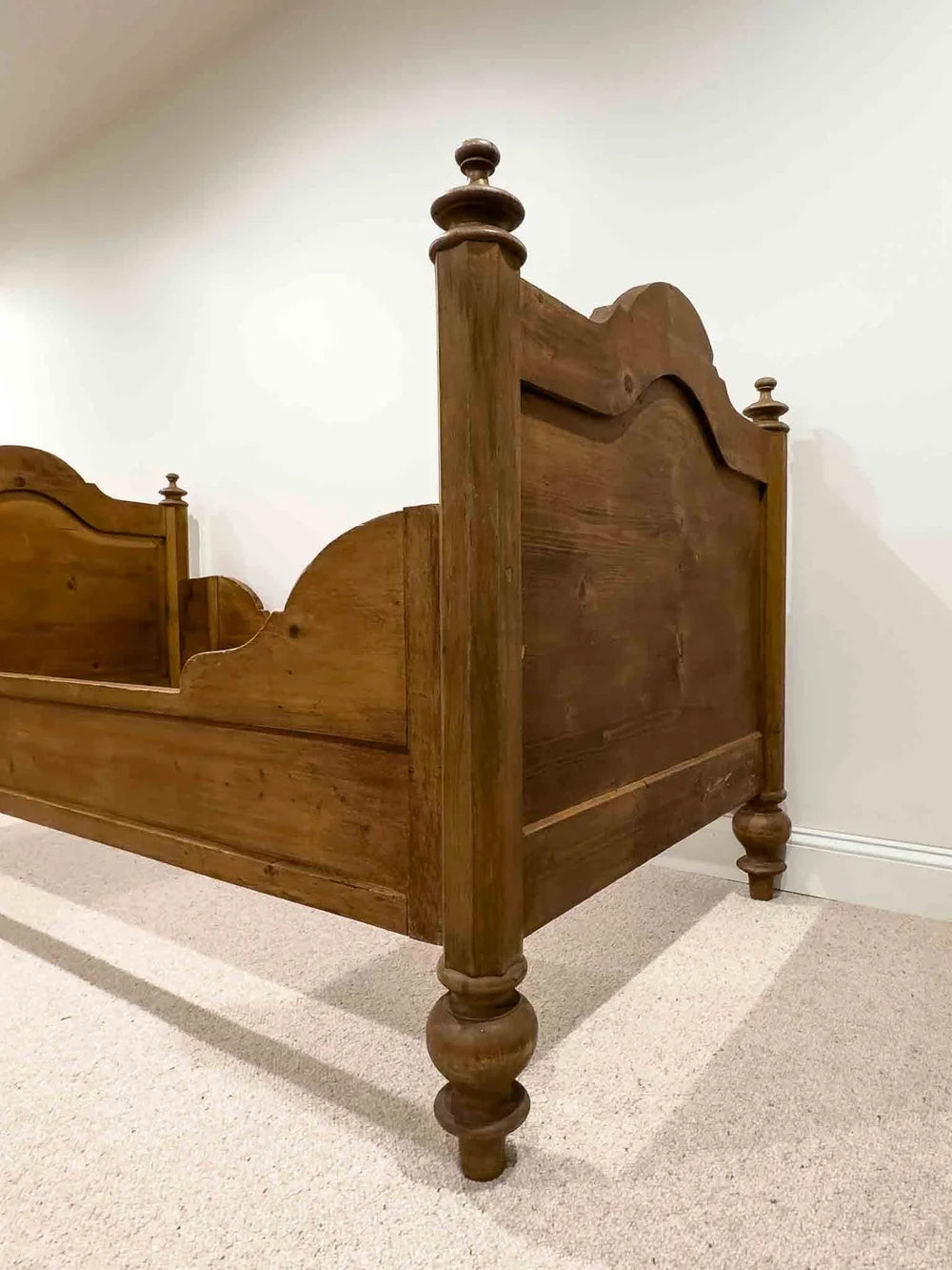 Antique pine sleigh bed