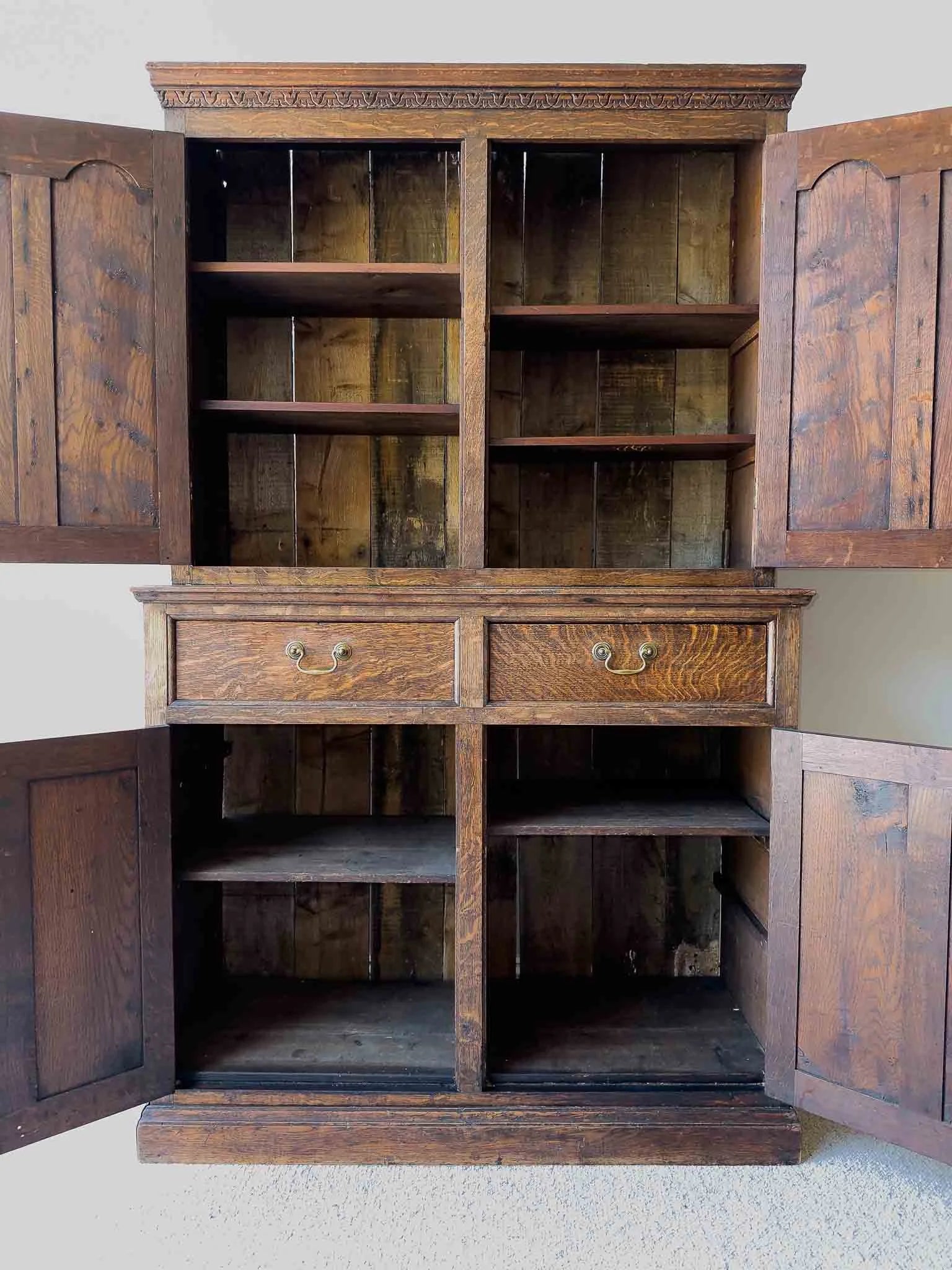 English oak larder cupboard
