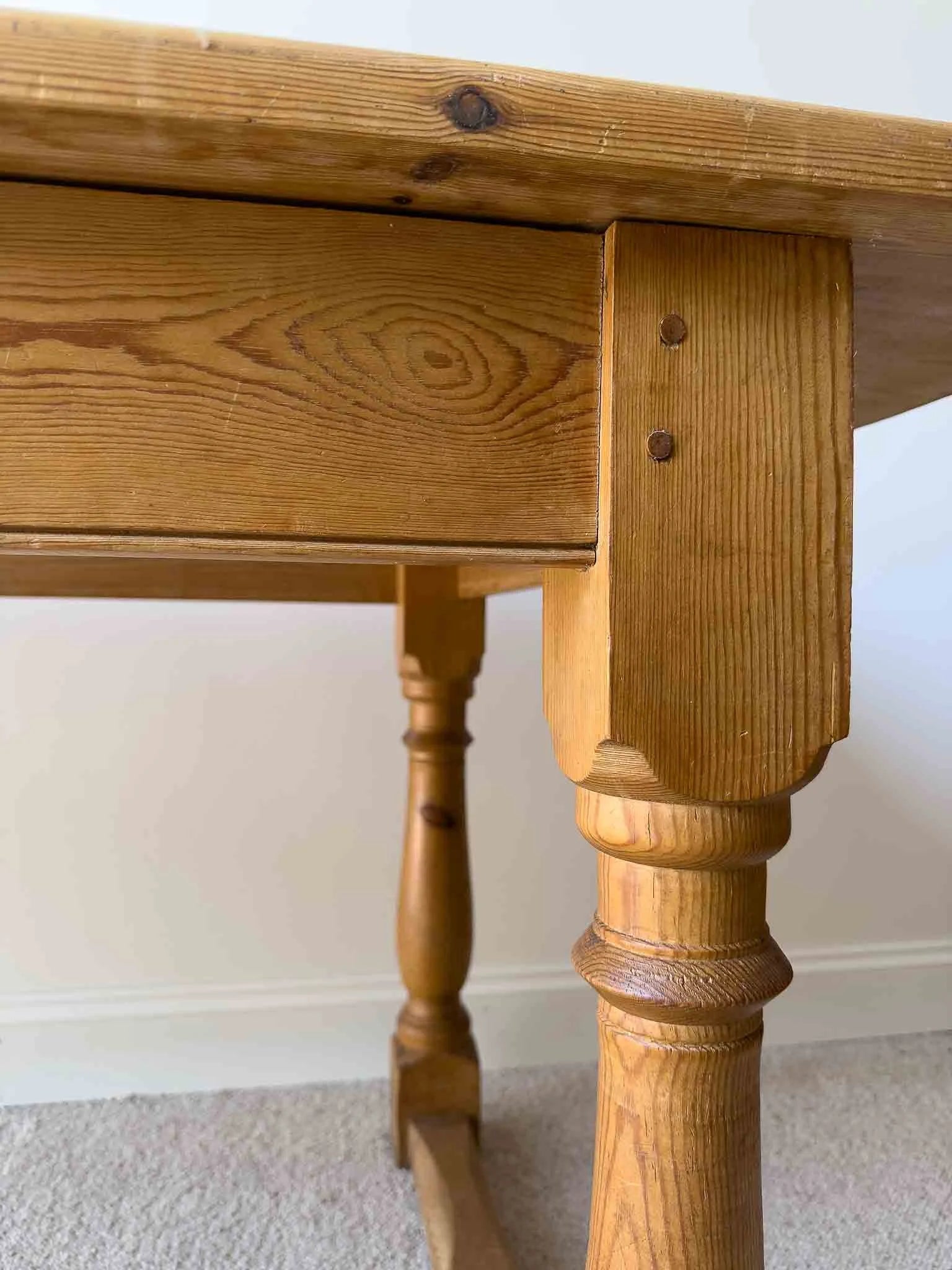 Vintage English pine refectory table