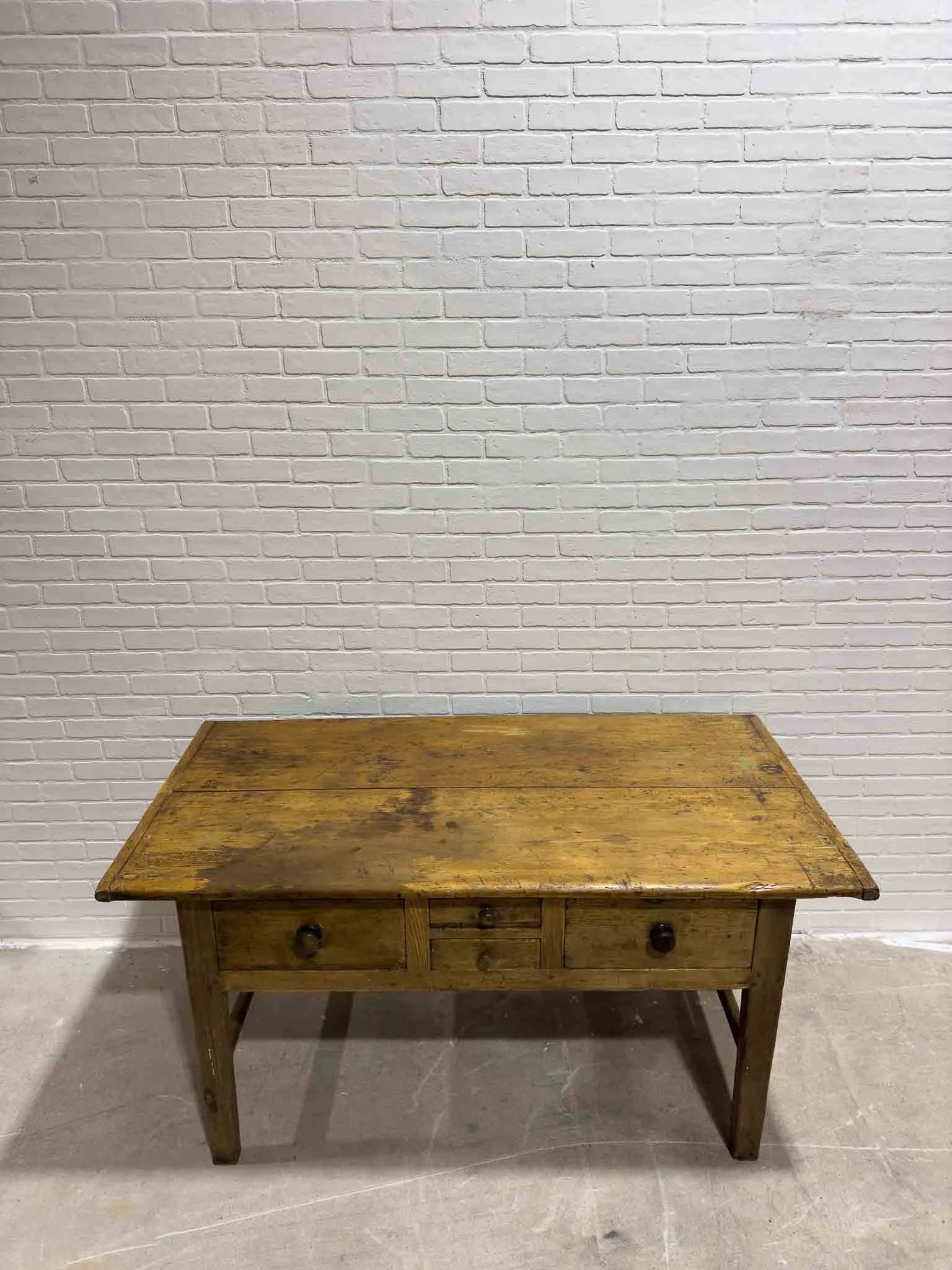 Early 19th century pine kitchen prep table