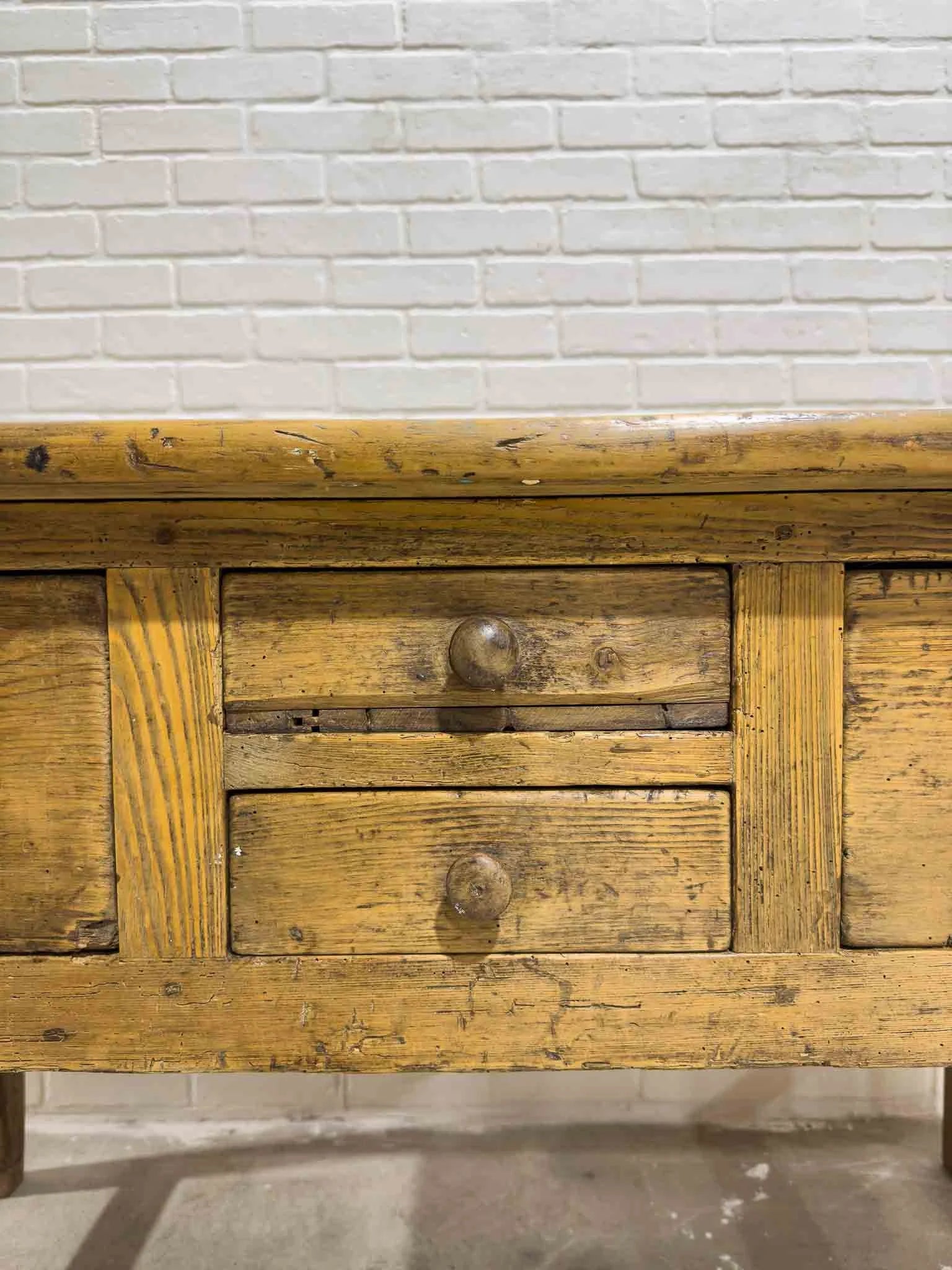 Early 19th century pine kitchen prep table
