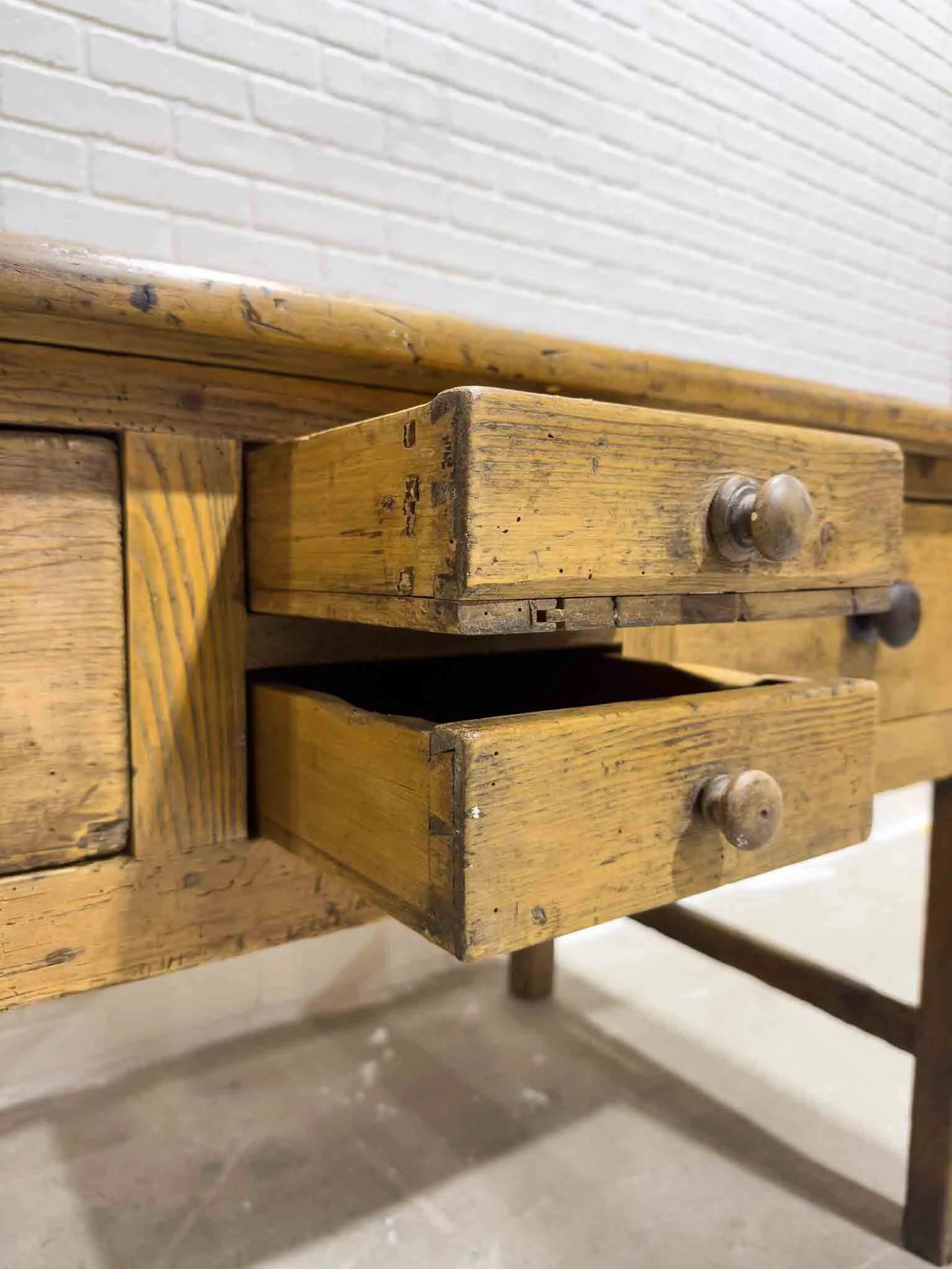 Early 19th century pine kitchen prep table