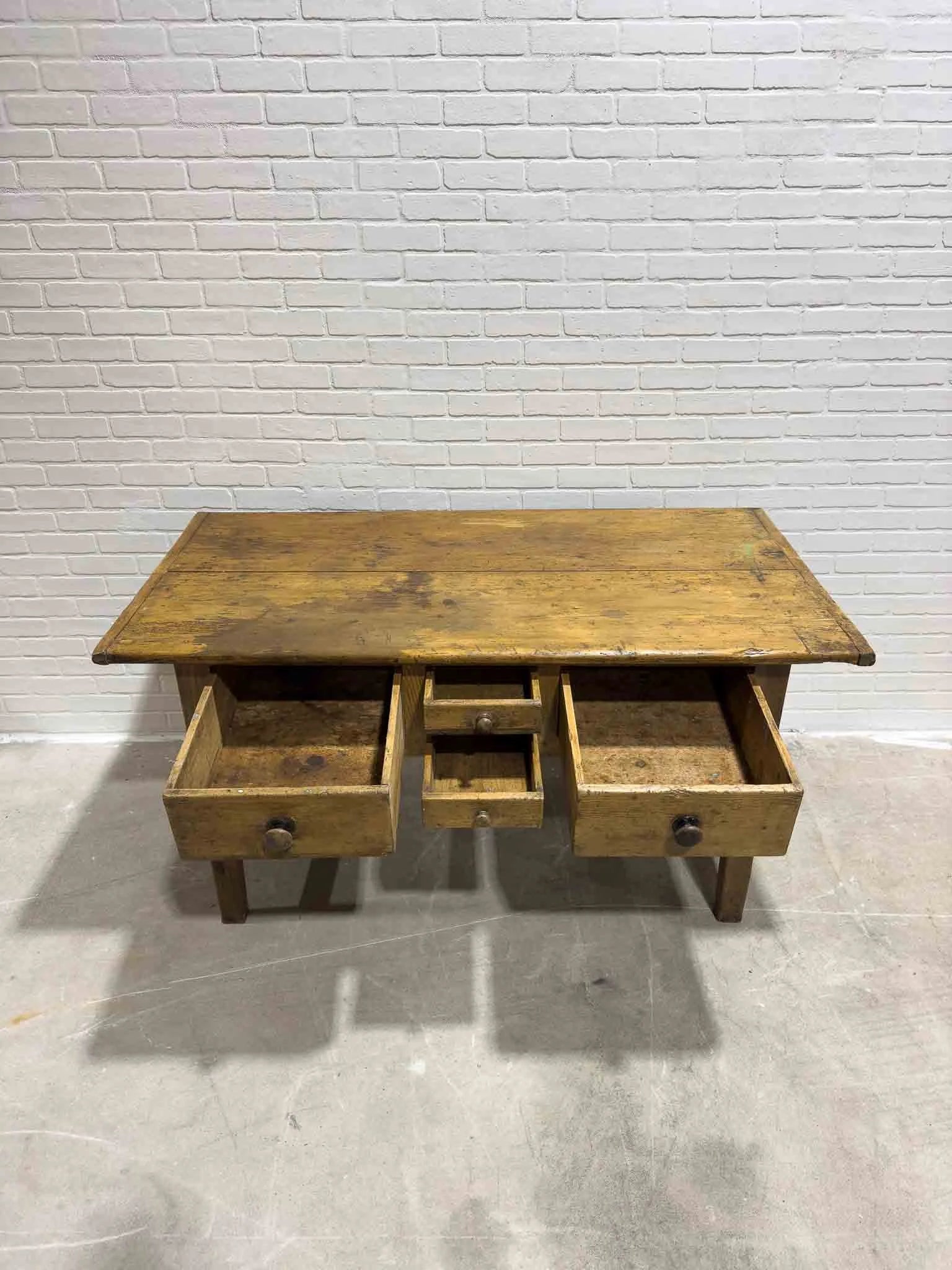 Early 19th century pine kitchen prep table