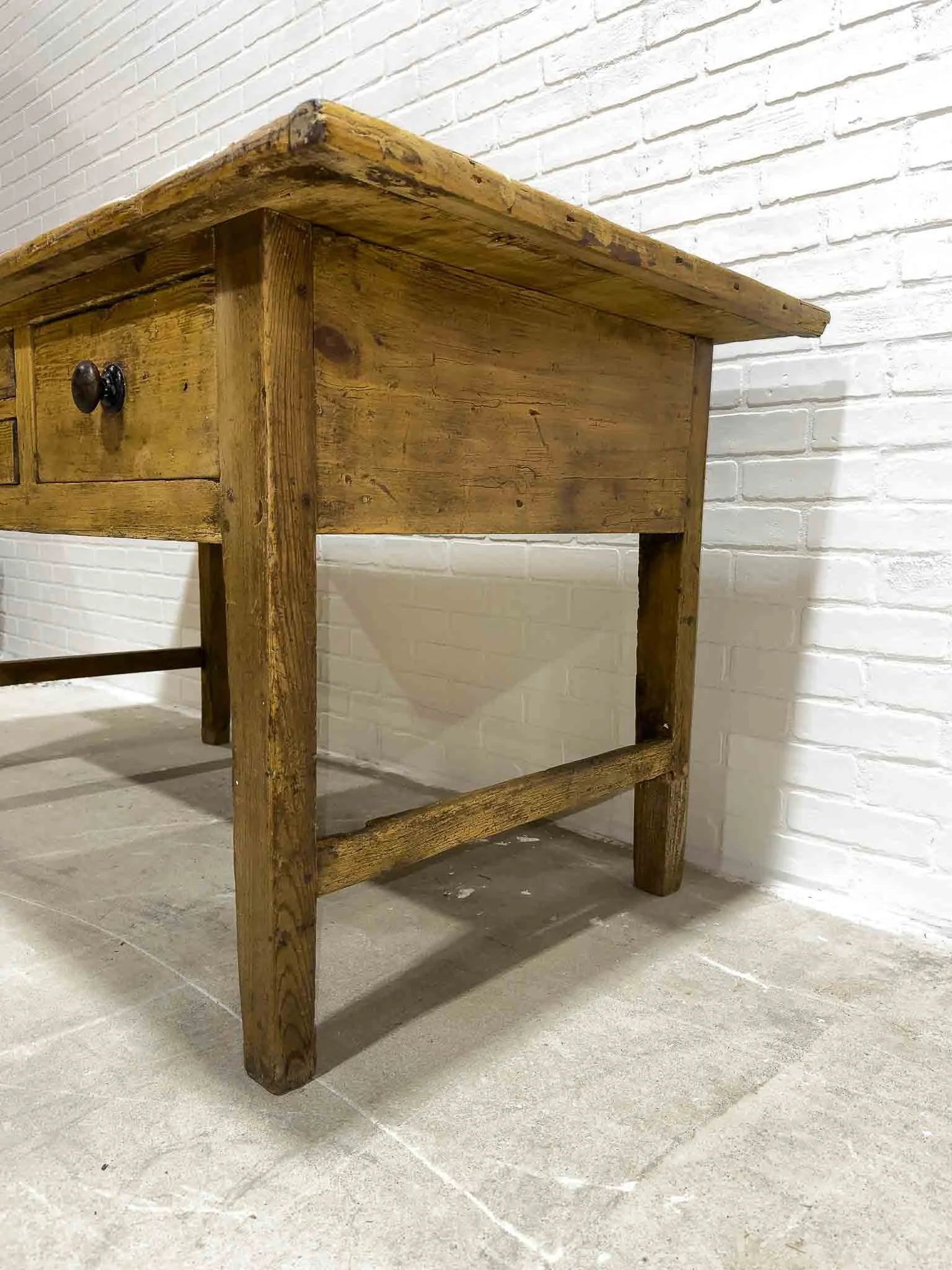 Early 19th century pine kitchen prep table