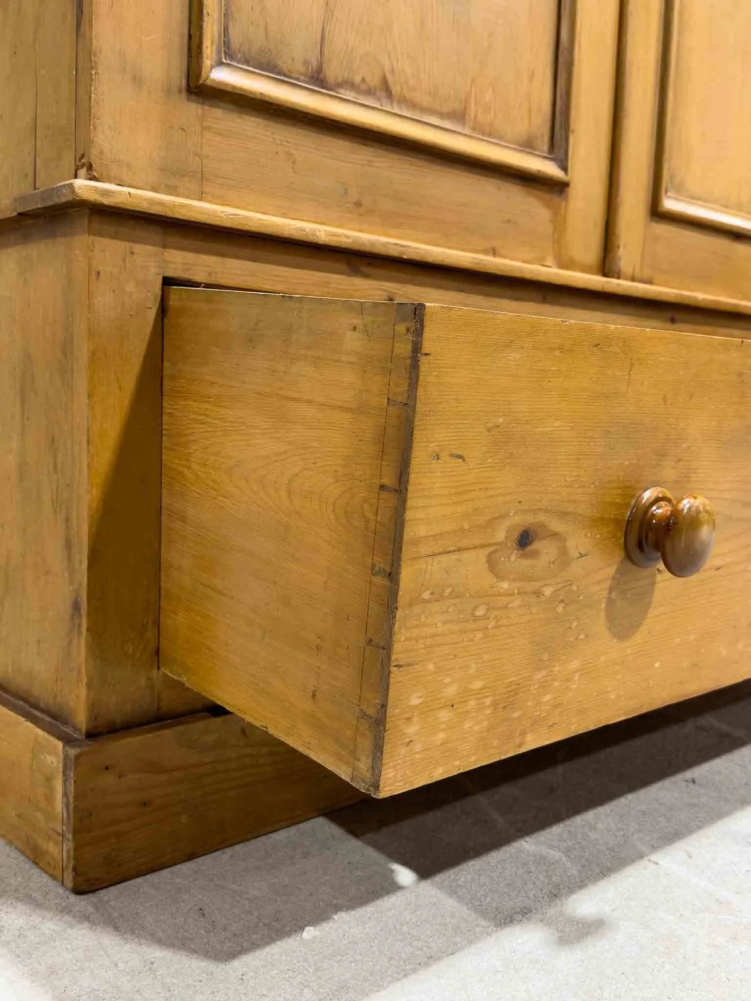Antique English pine wardrobe