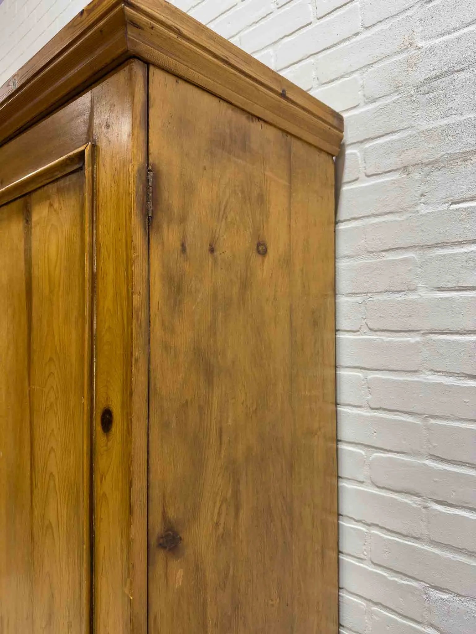 Antique English pine wardrobe