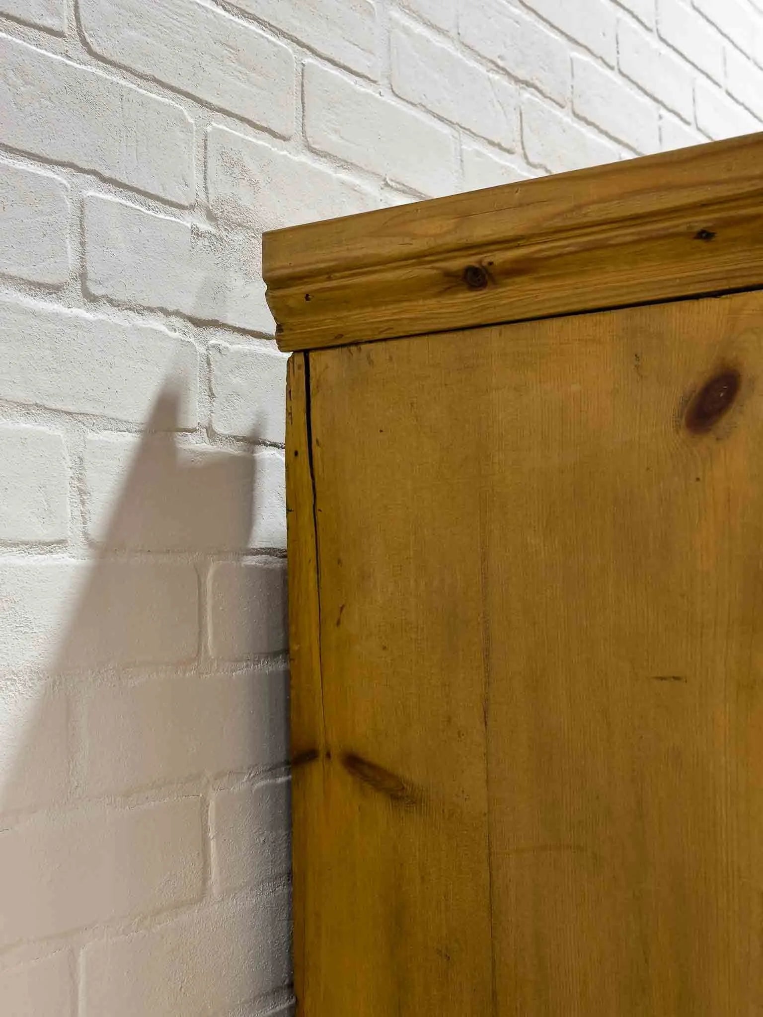 Antique English pine wardrobe