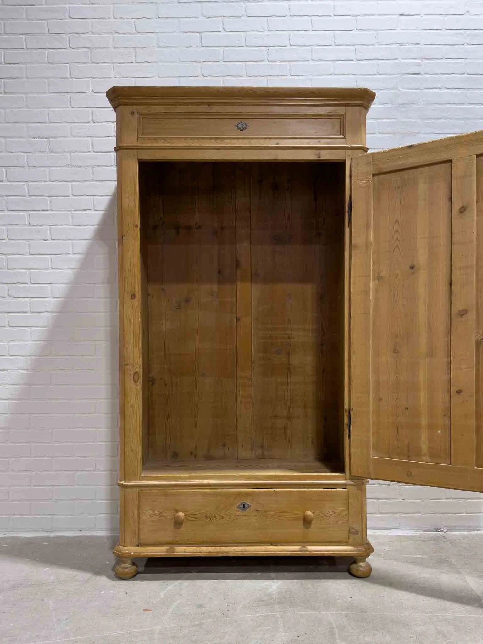 Antique pine continental wardrobe