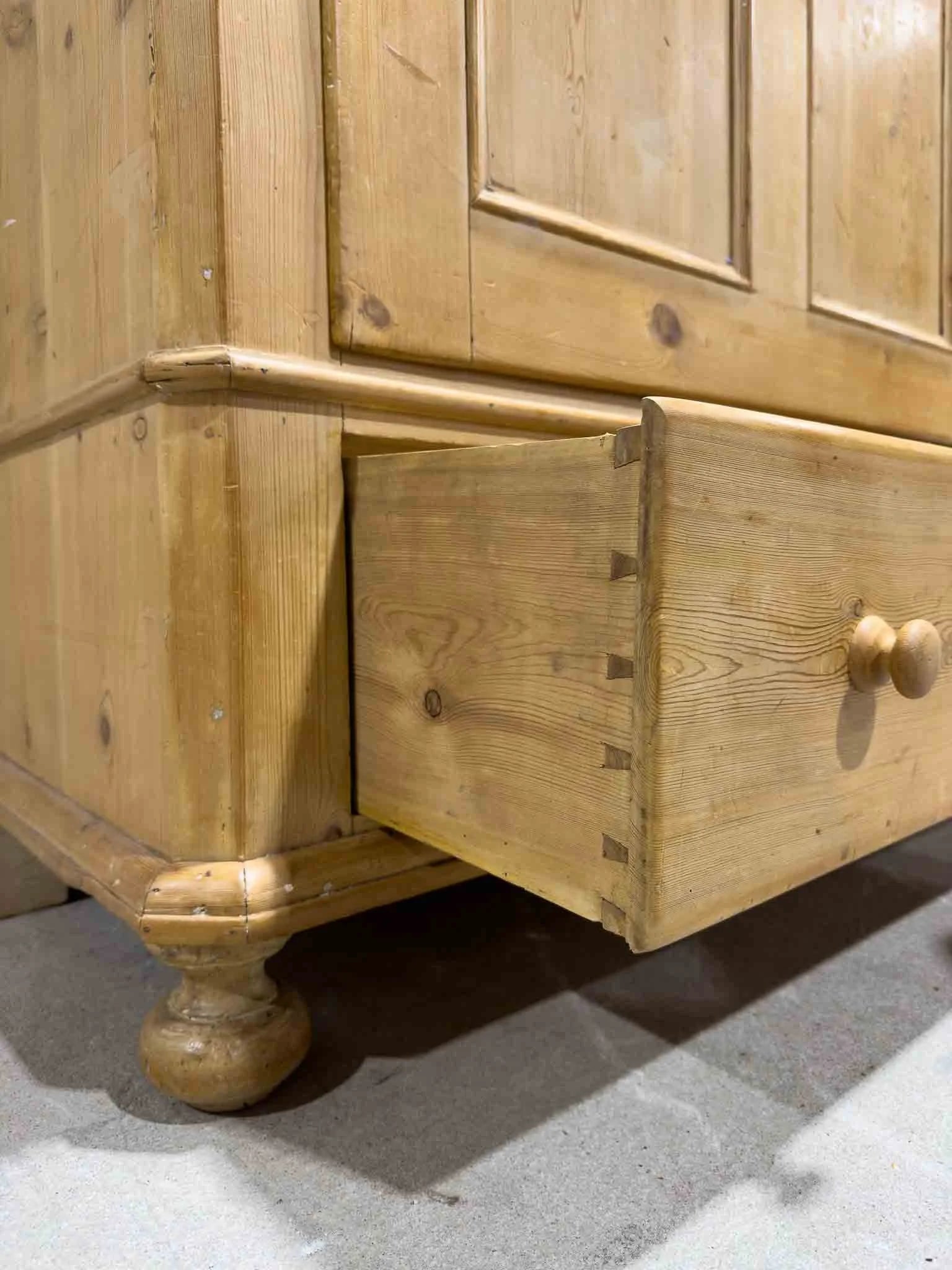 Antique pine continental wardrobe
