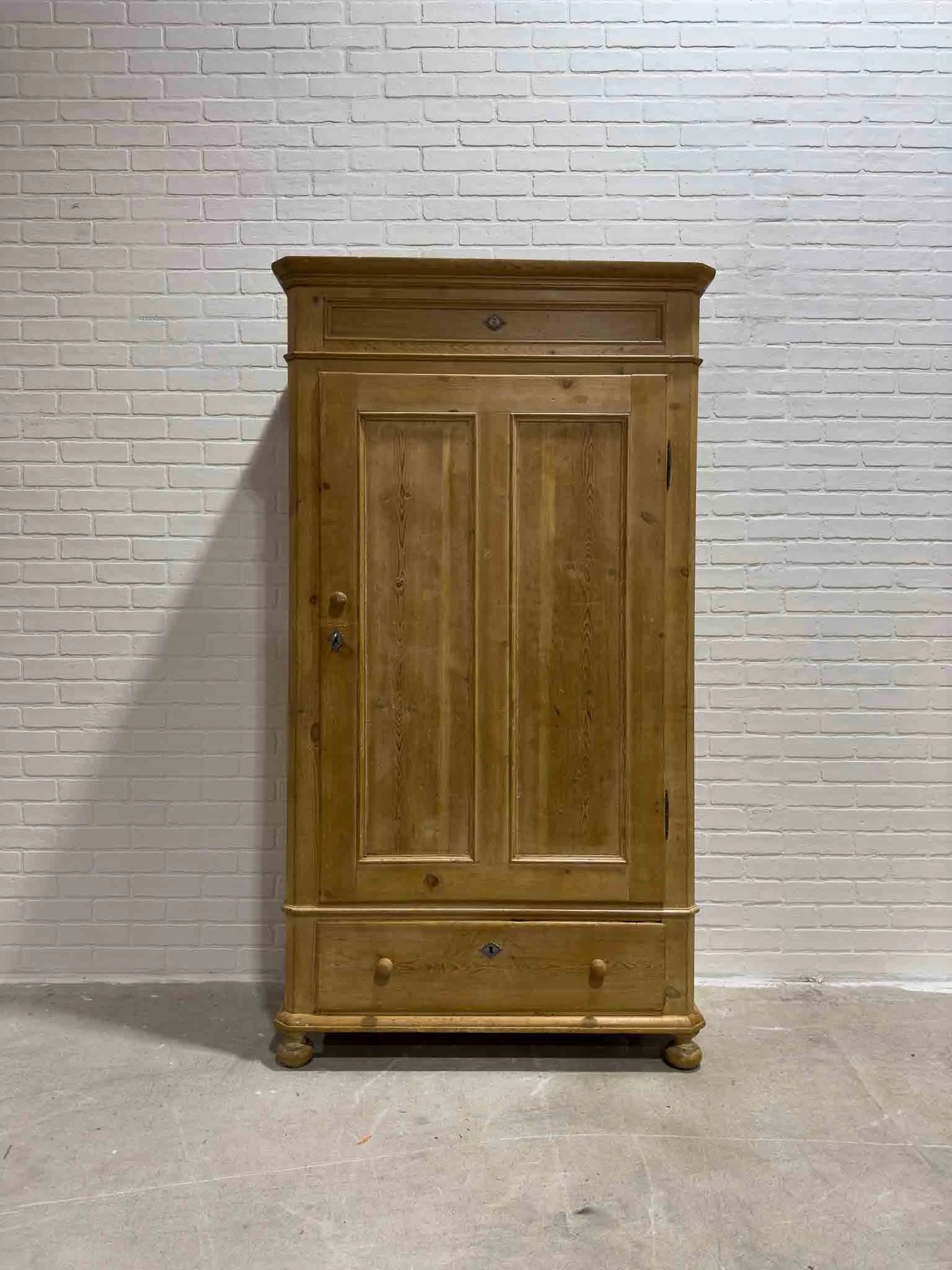 Antique pine continental wardrobe