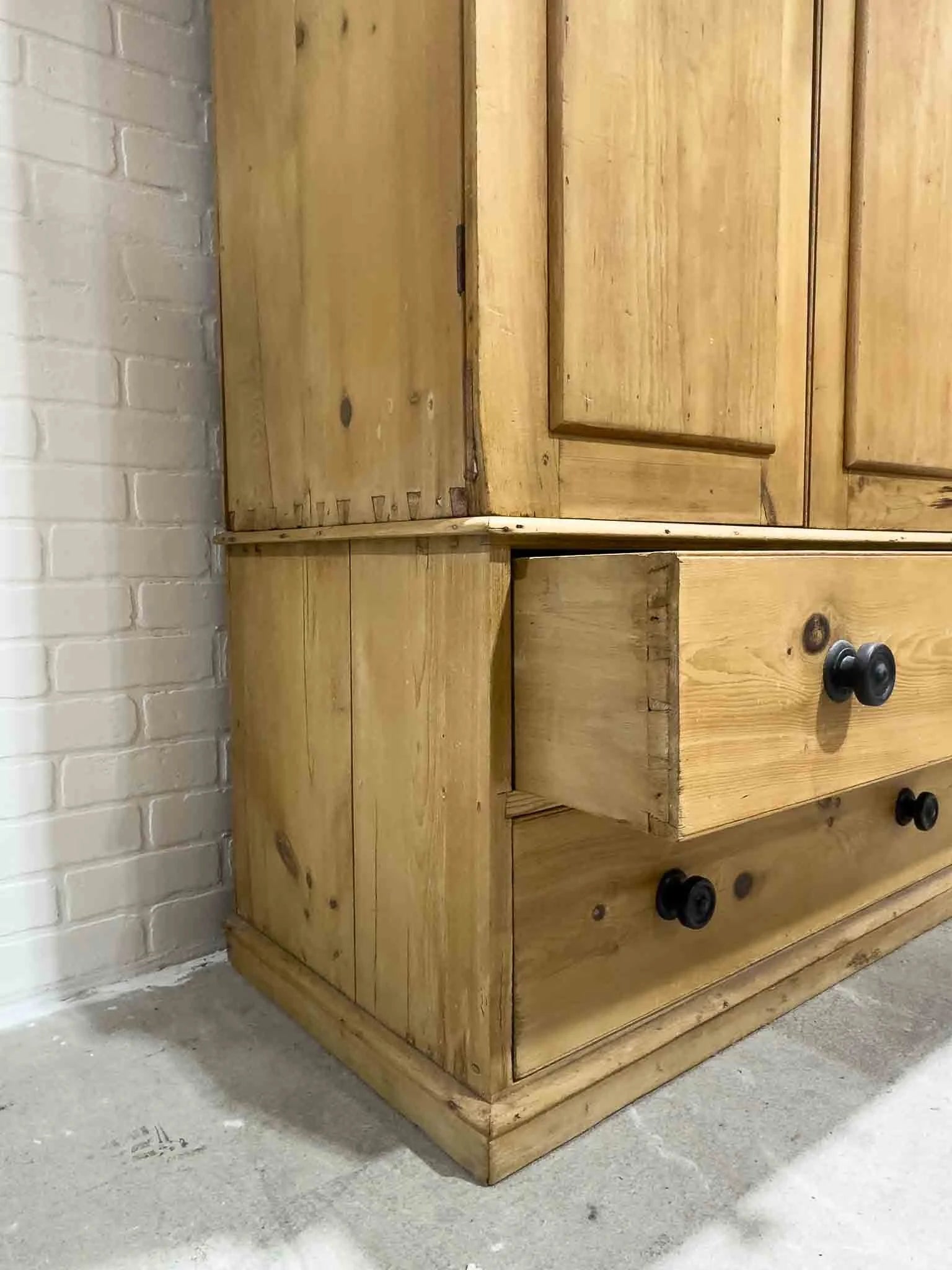 Tall English wardrobe with two drawers