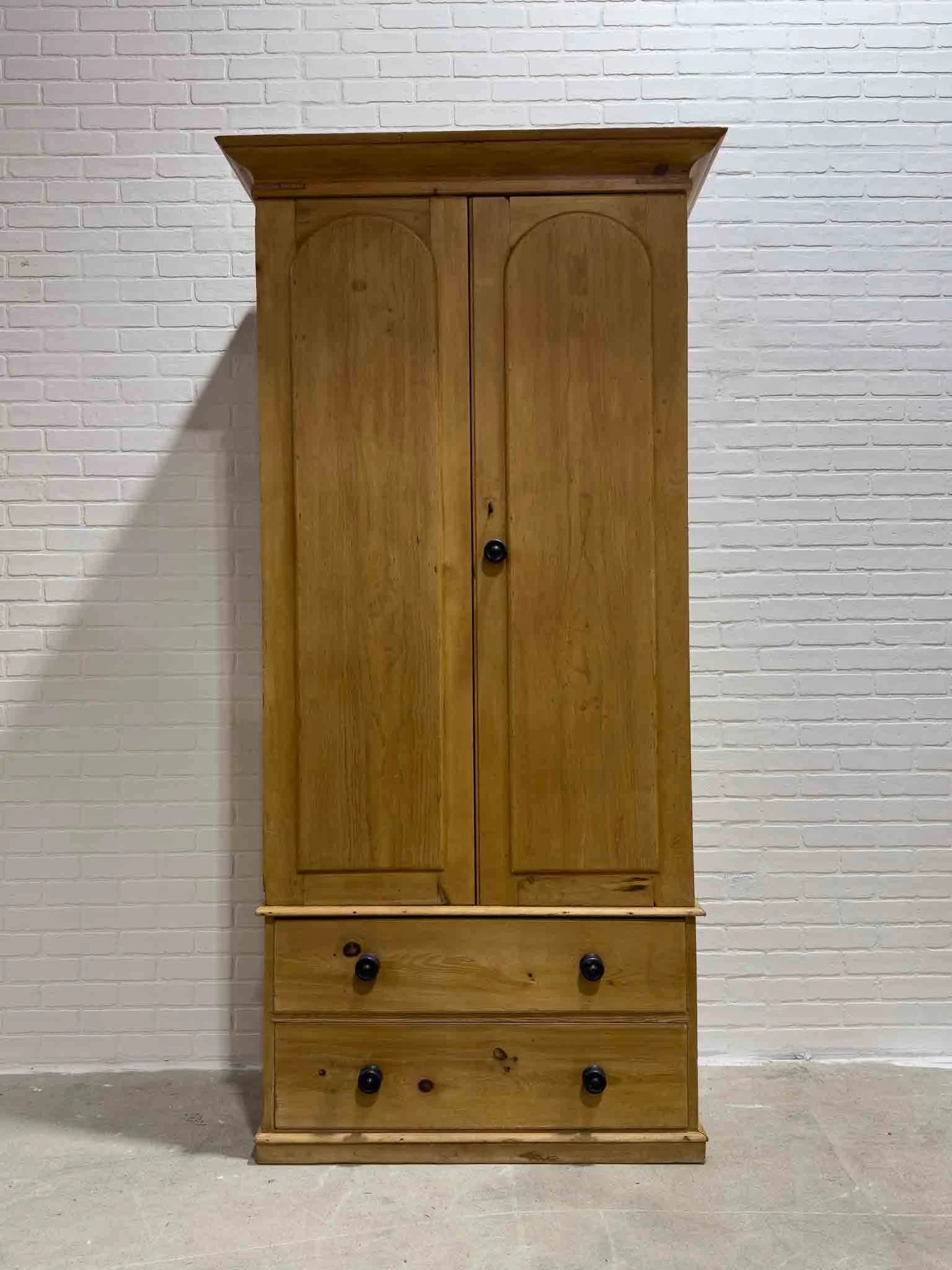 Tall English wardrobe with two drawers