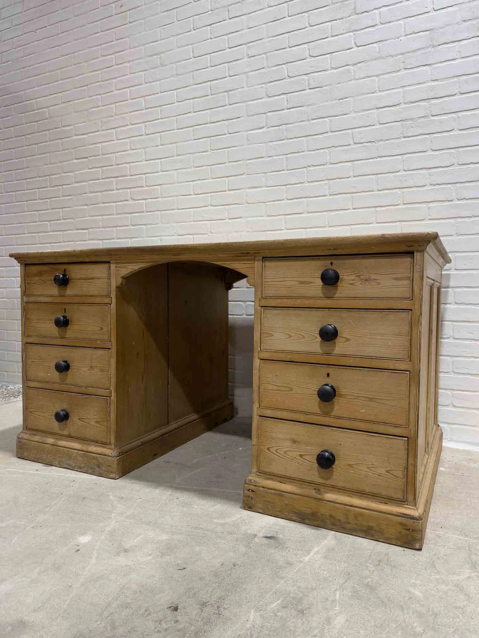 Large English pine desk