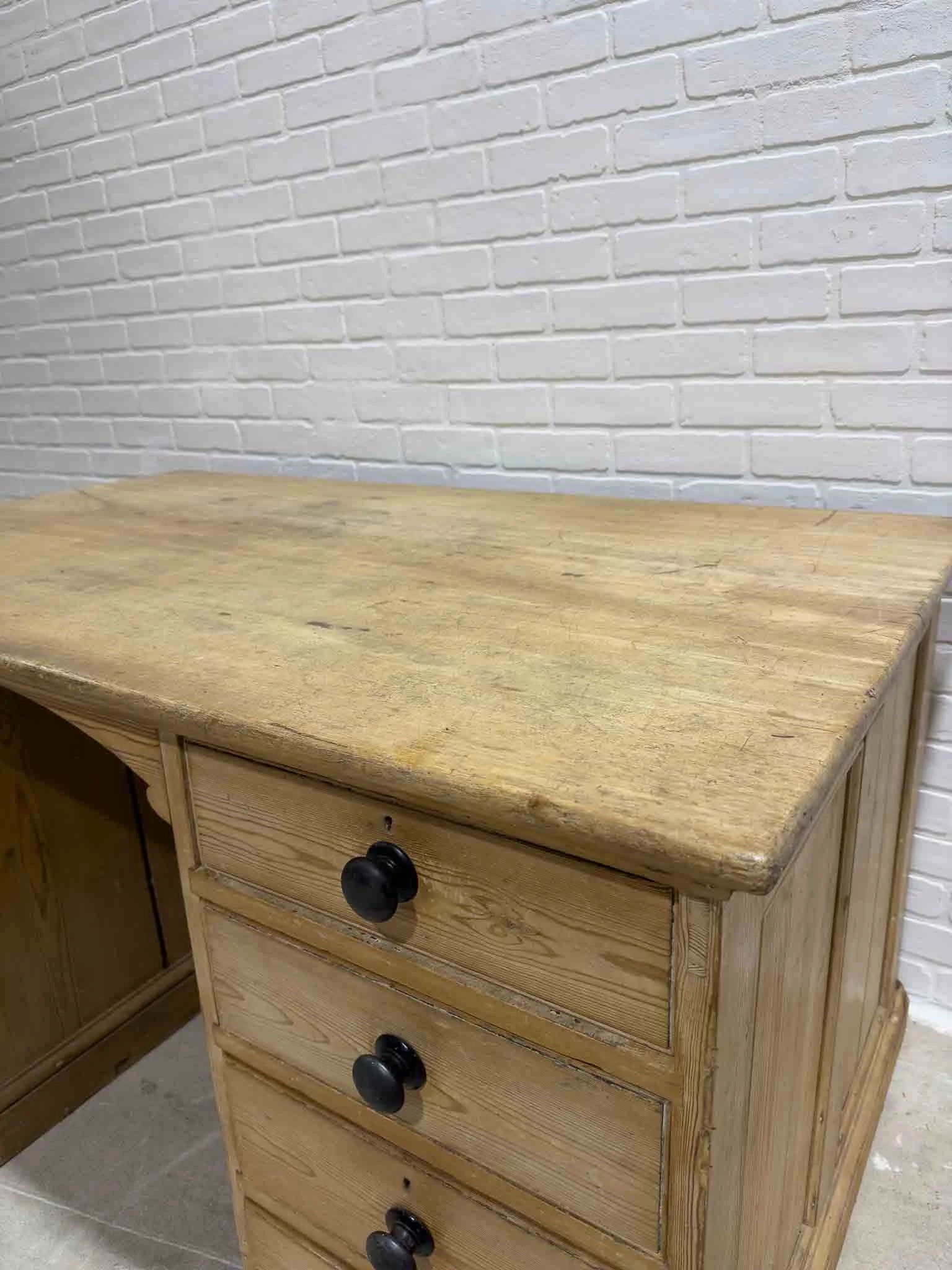Large English pine desk