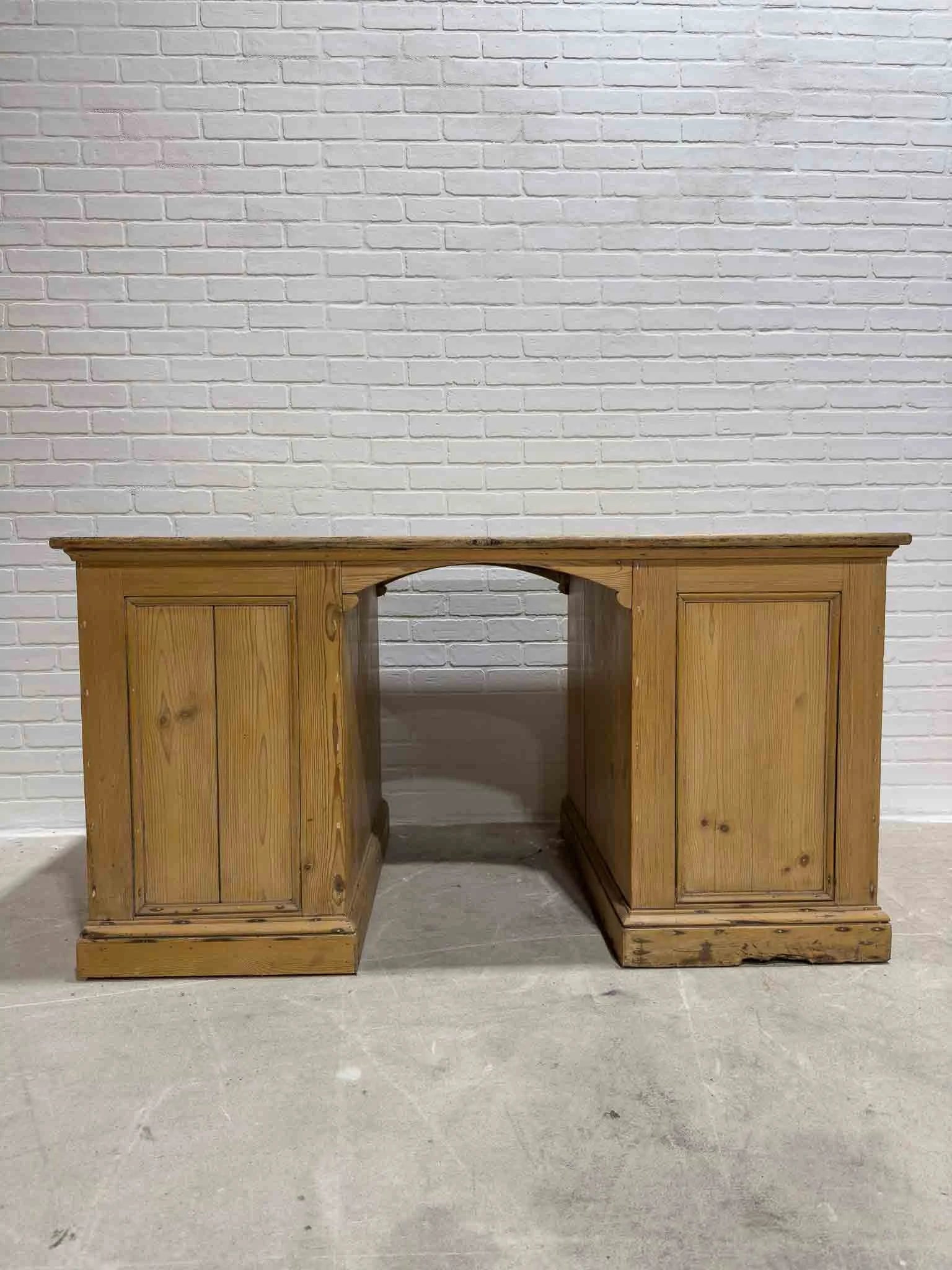 Large English pine desk