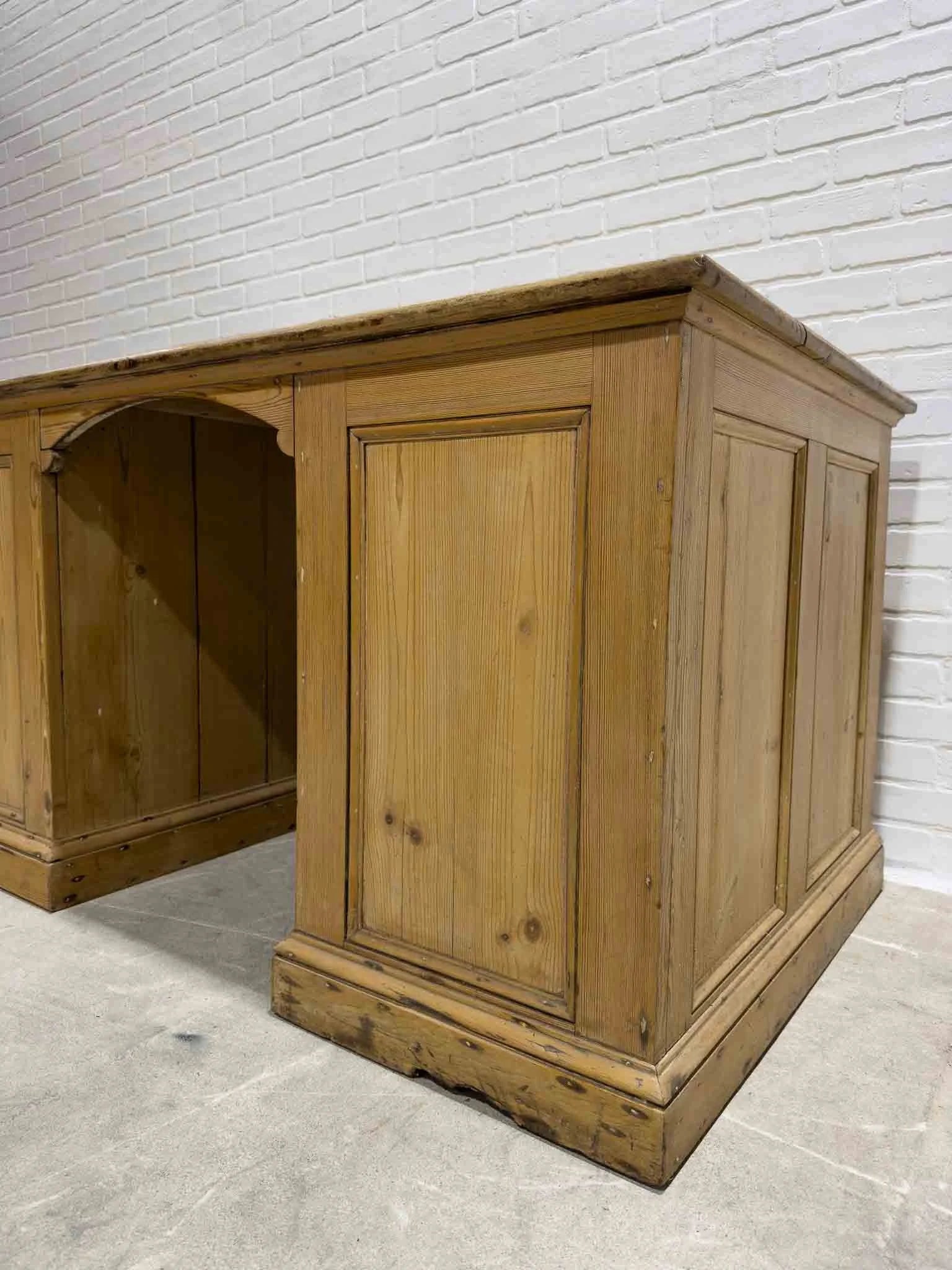 Large English pine desk