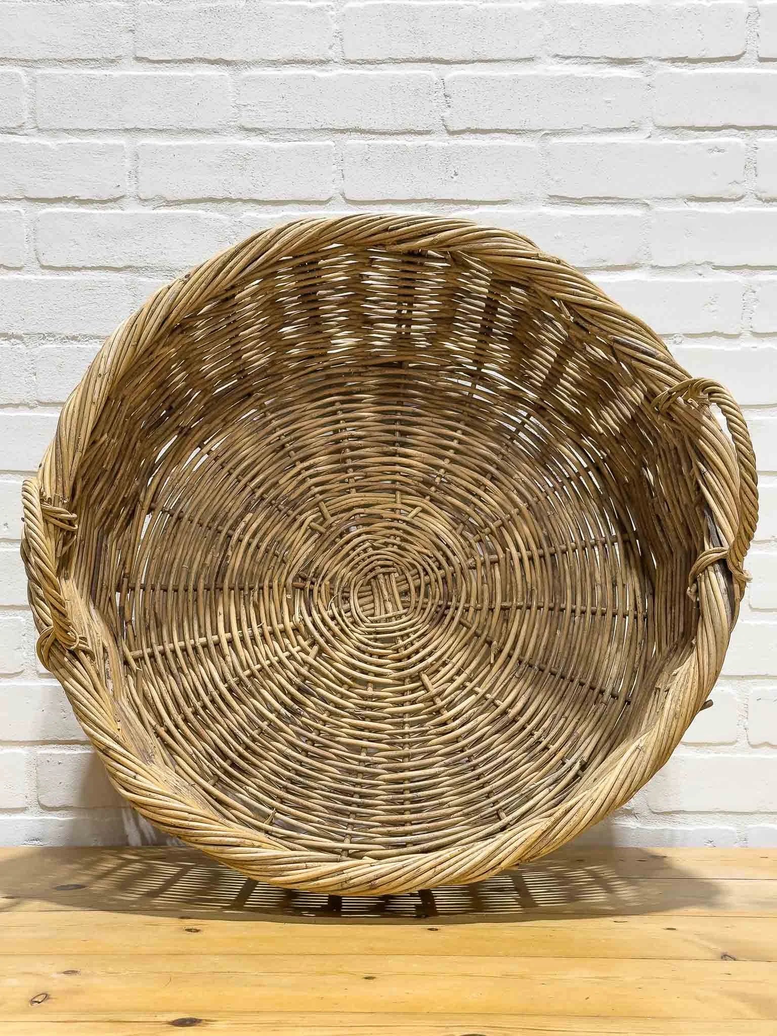 Large round vintage basket