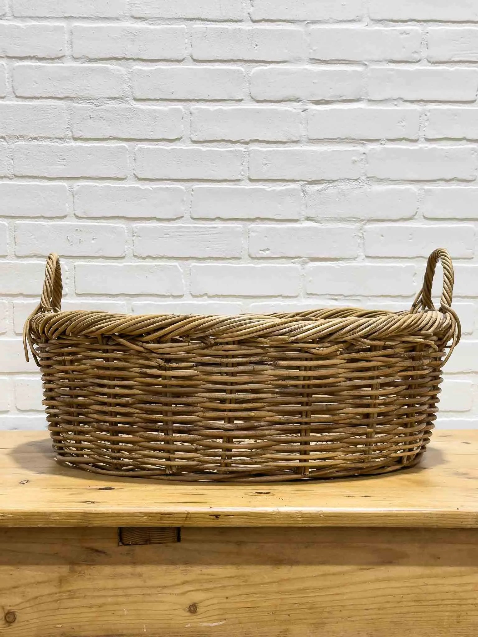 Large round vintage basket