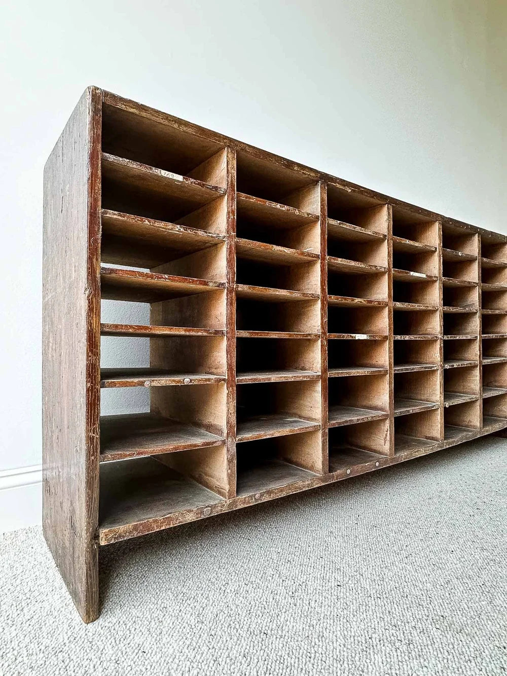 Early 20th century pigeon hole shelf