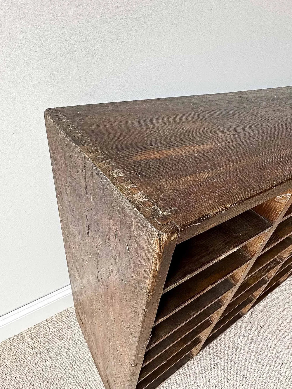 Early 20th century pigeon hole shelf