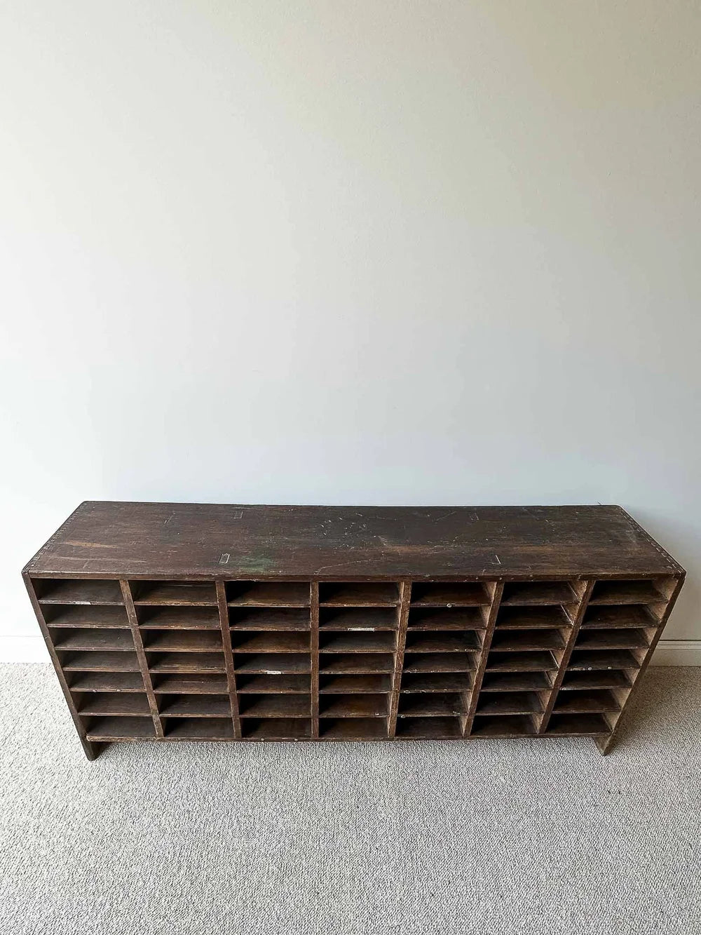 Early 20th century pigeon hole shelf
