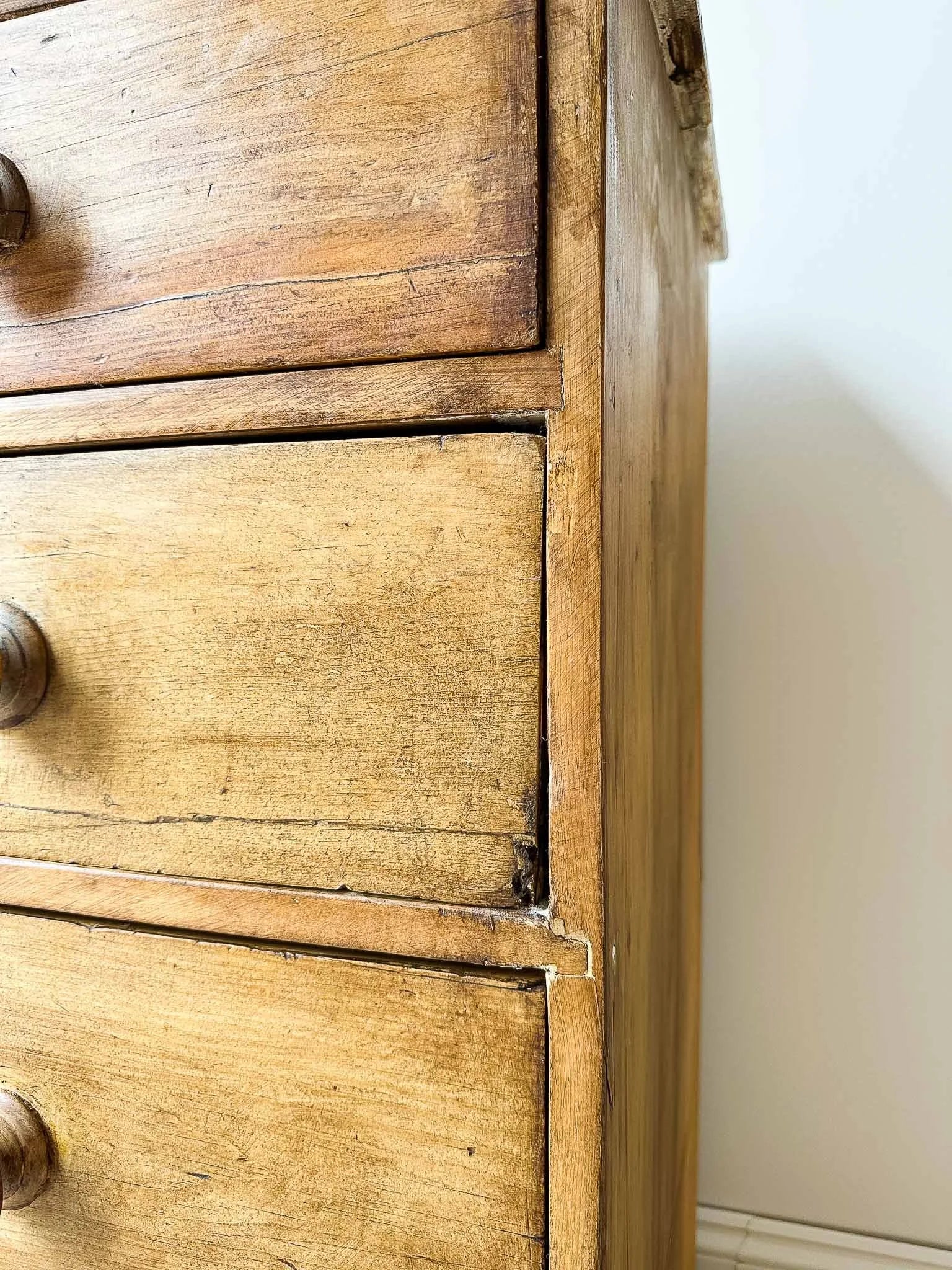 English pine drawers