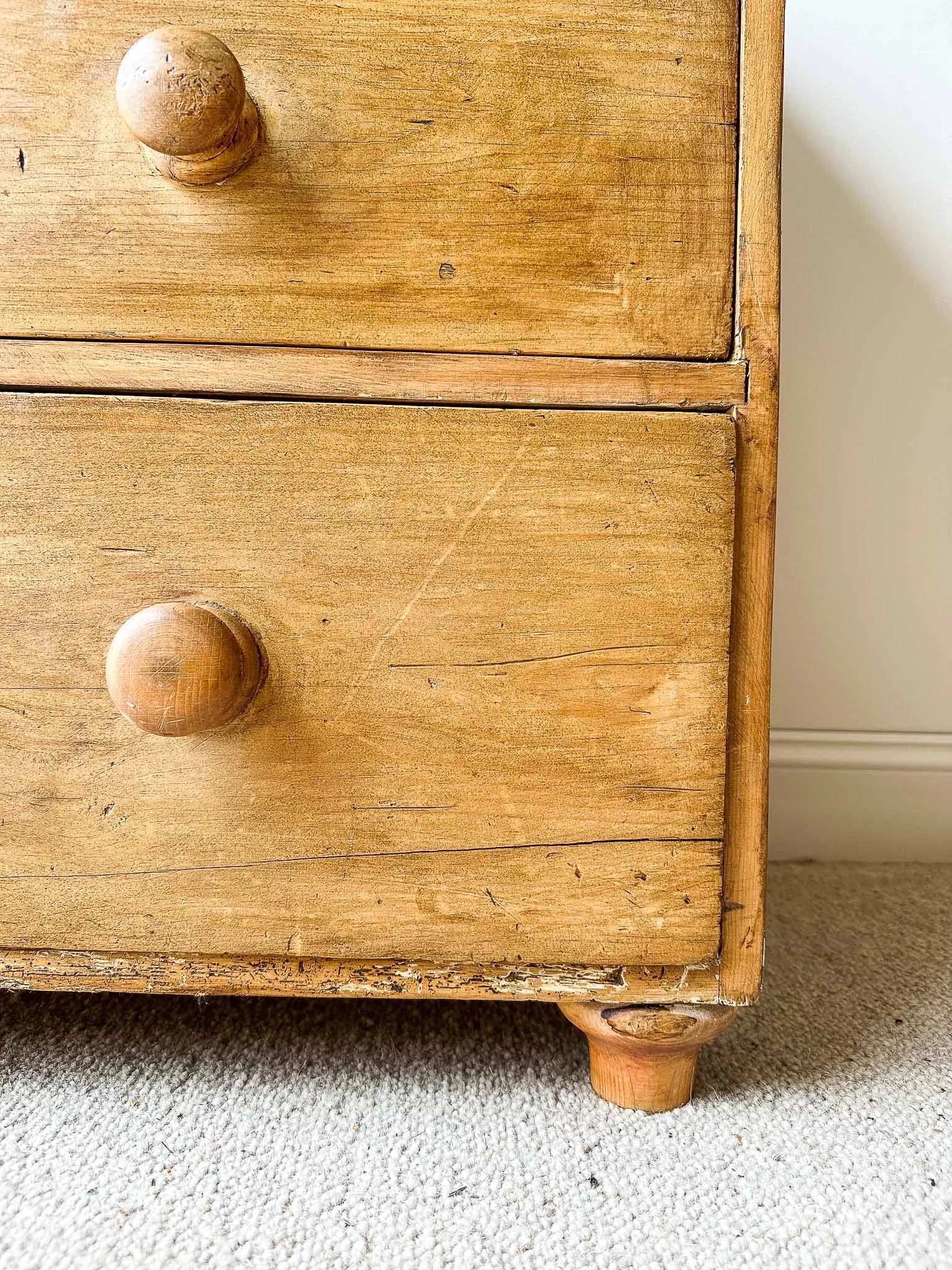 English pine drawers