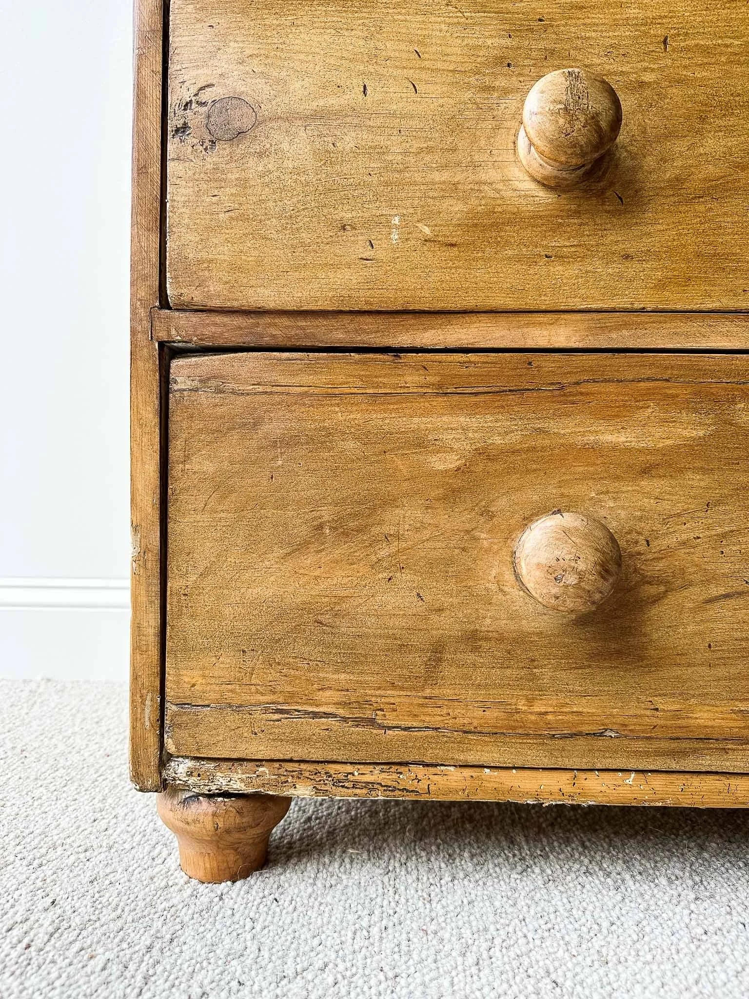 English pine drawers