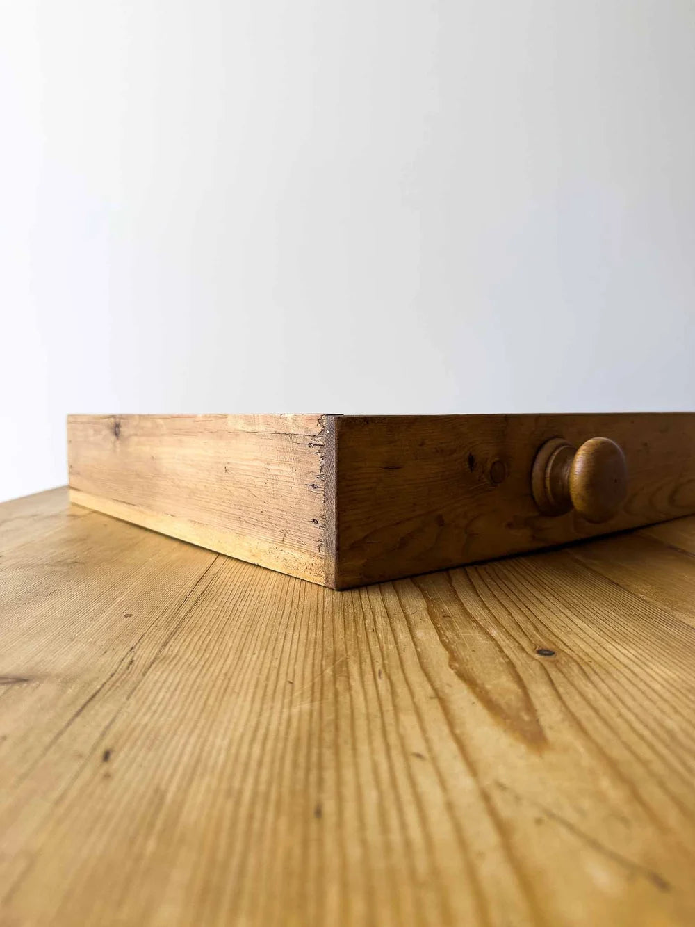 English antique kitchen table with a drawer