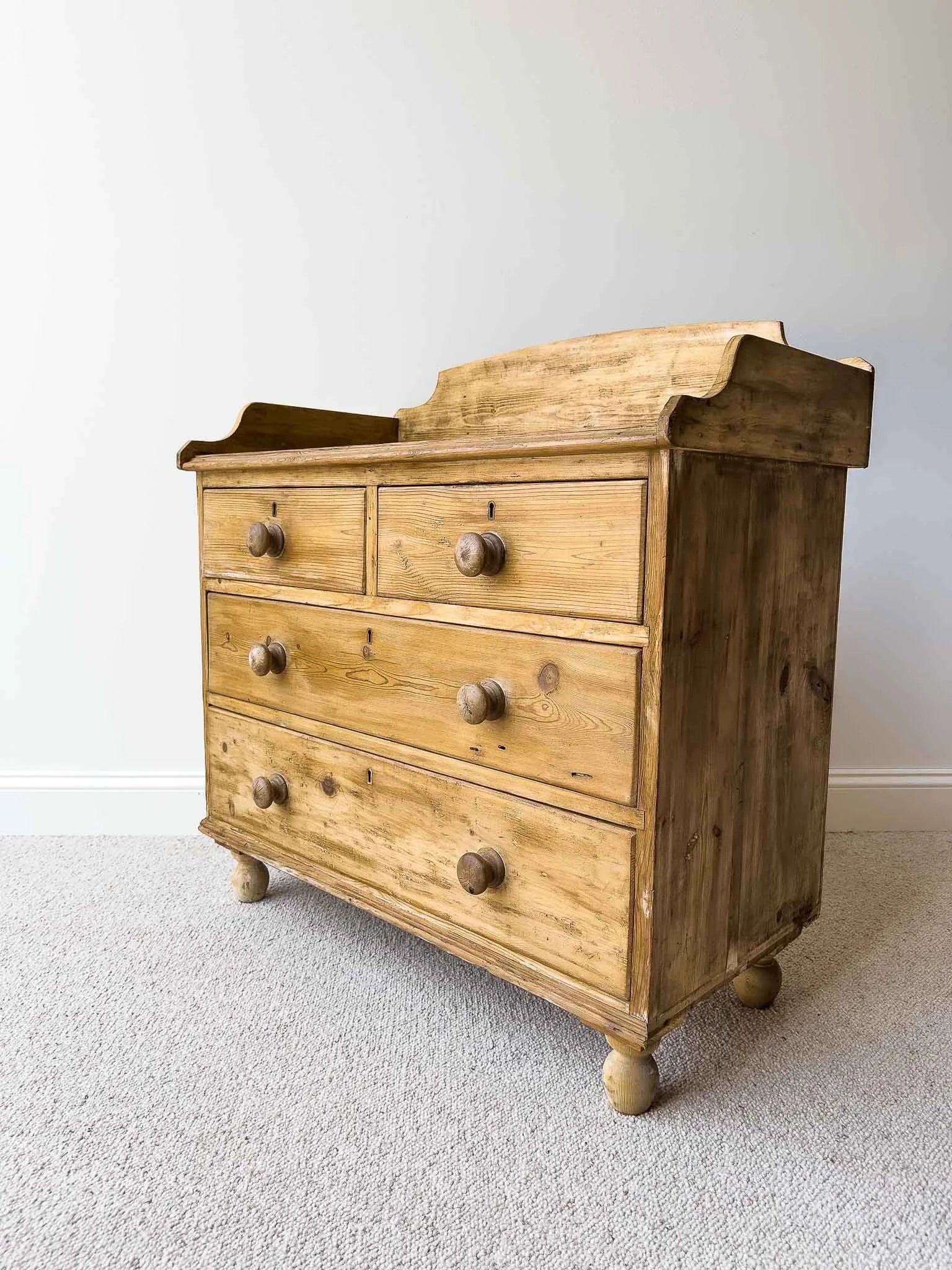 Victorian drawers with gallery back