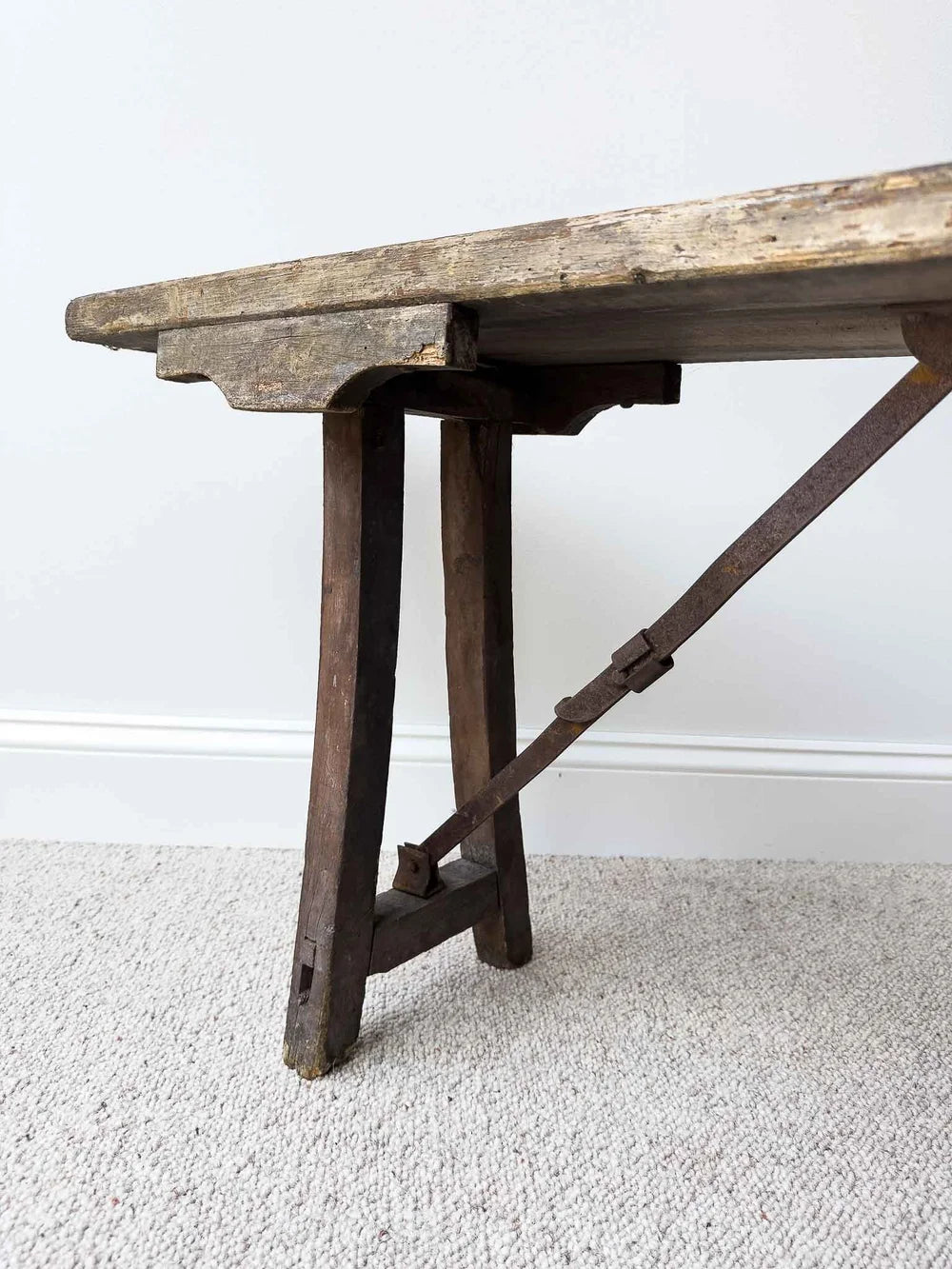 German antique folding bench