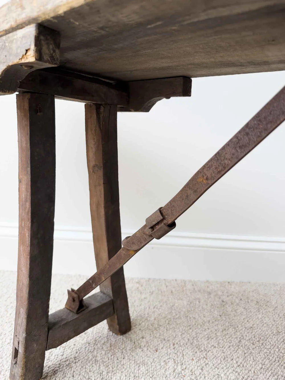 German antique folding bench
