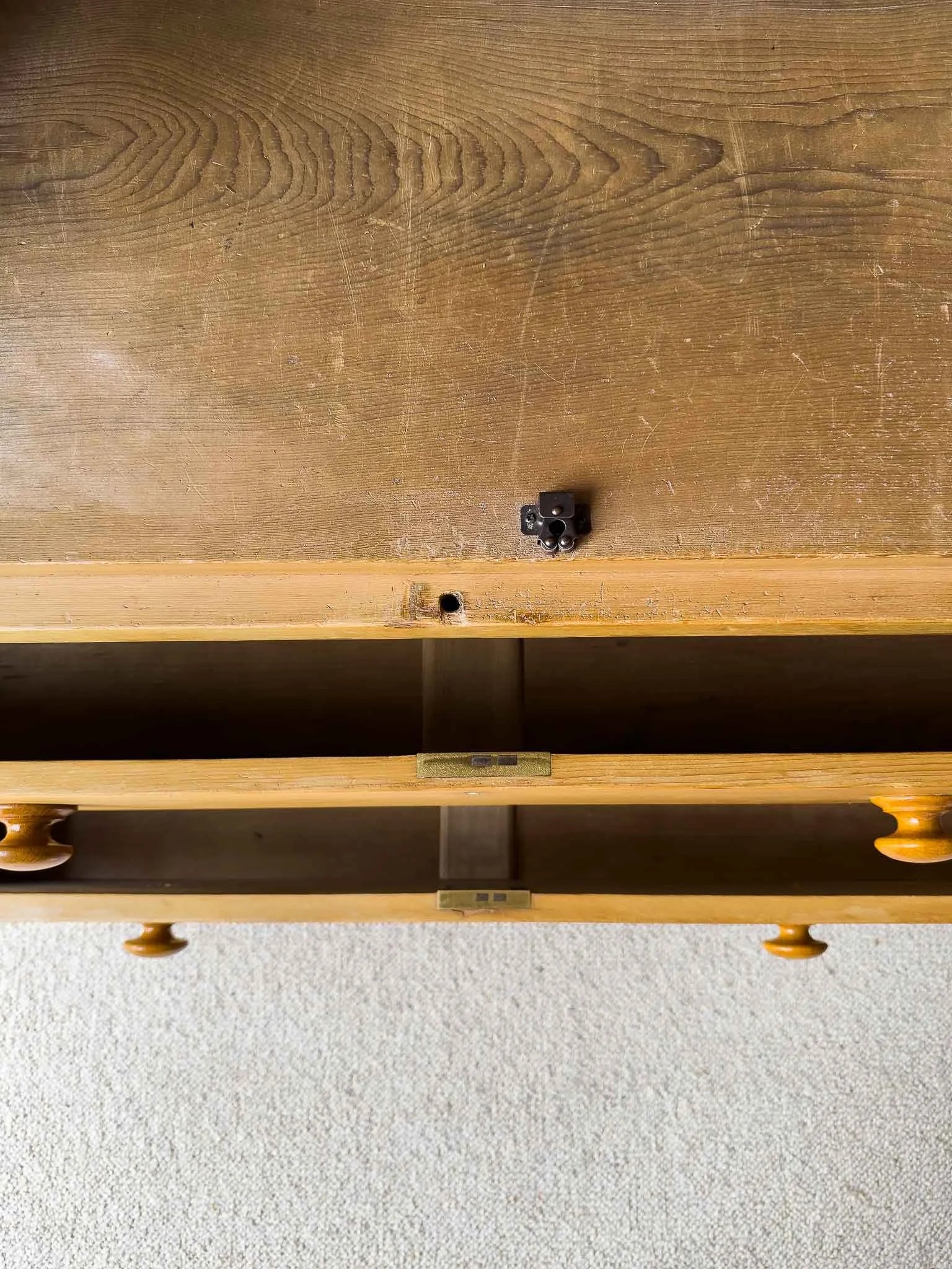 Monumental English pine wardrobe