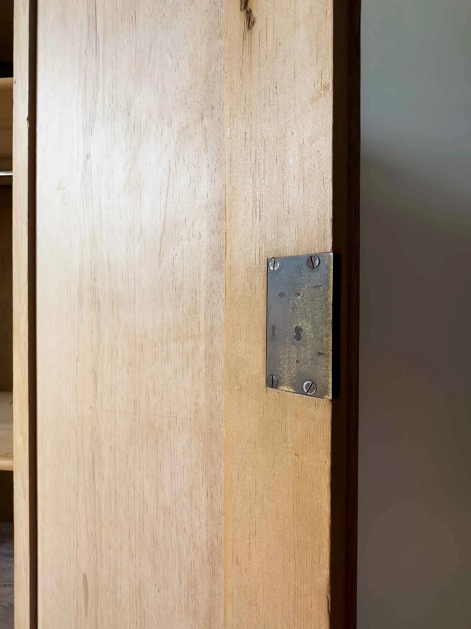 Monumental English pine wardrobe