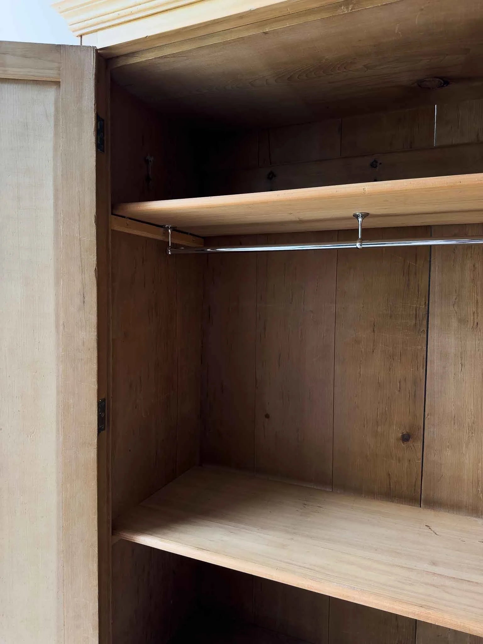 Monumental English pine wardrobe