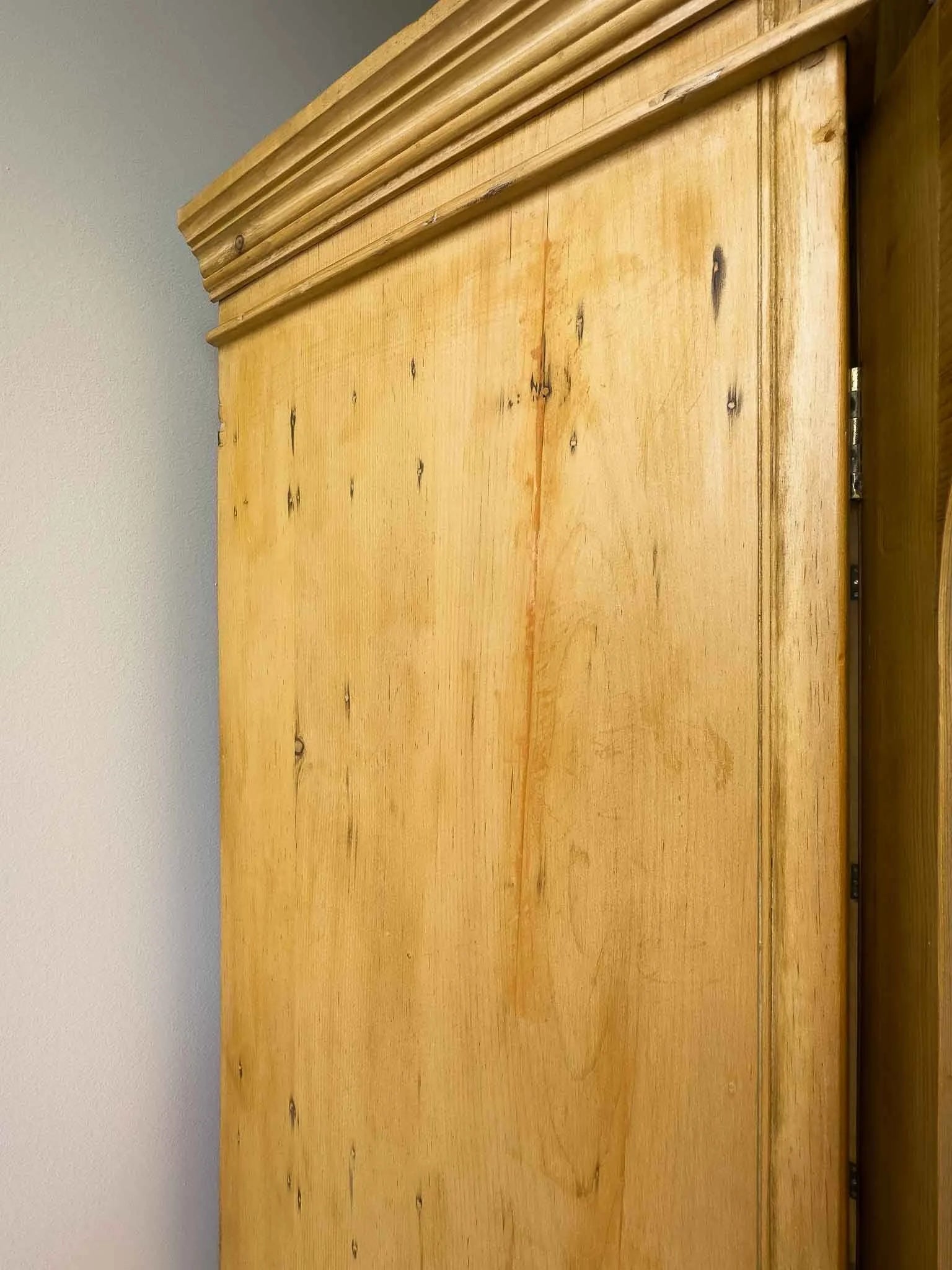 Monumental English pine wardrobe