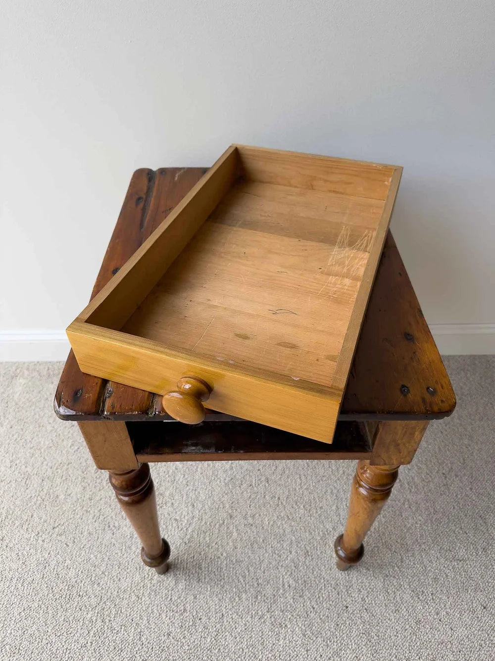 Small pine side table
