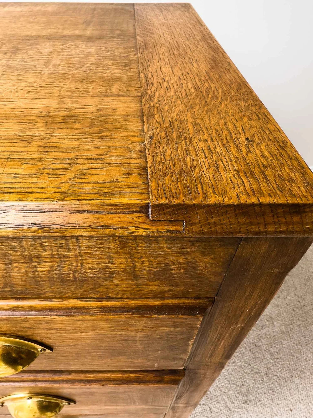 English oak chest of drawers