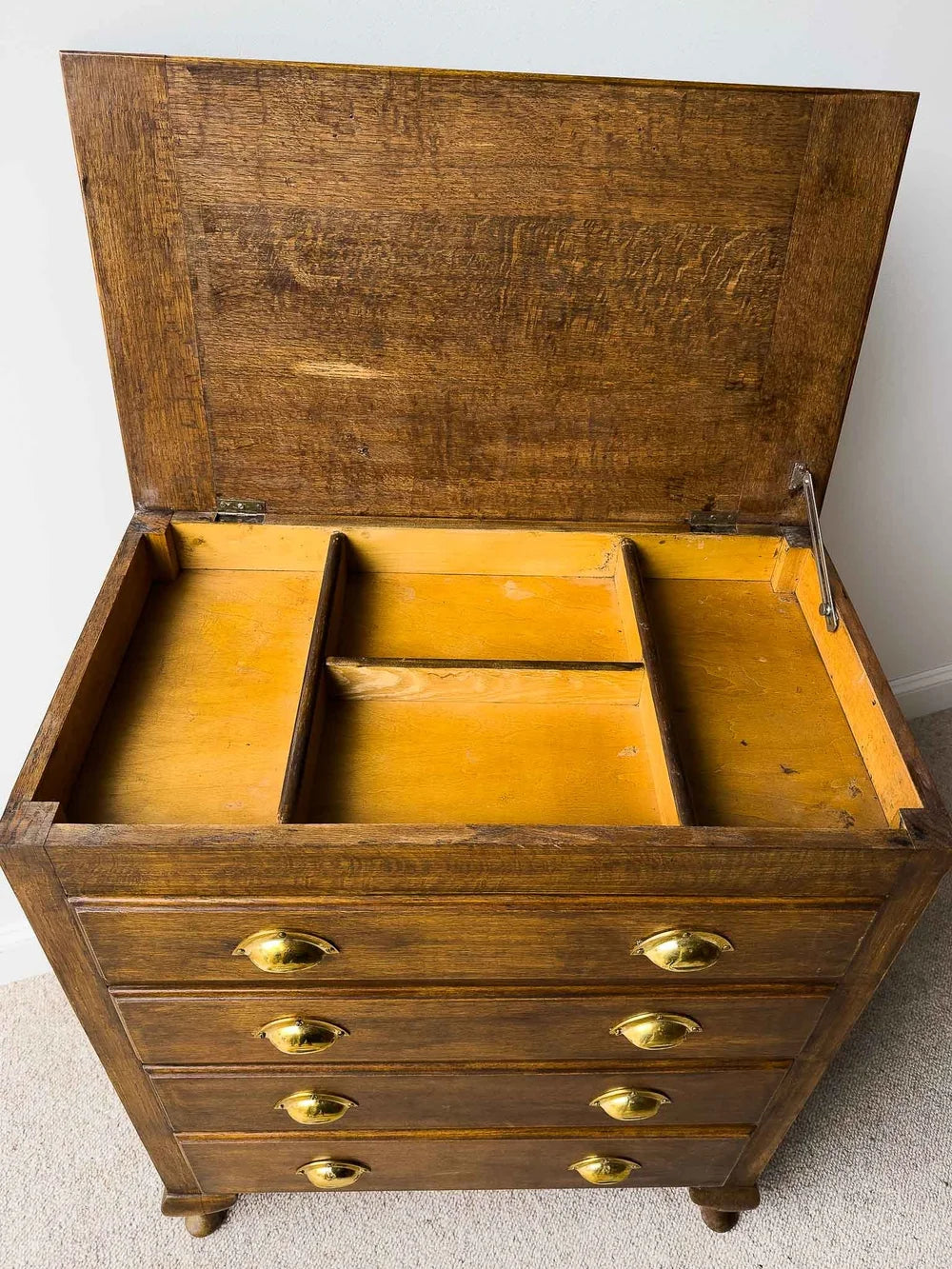 English oak chest of drawers
