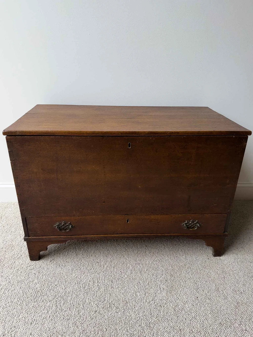 Antique dark oak mule chest