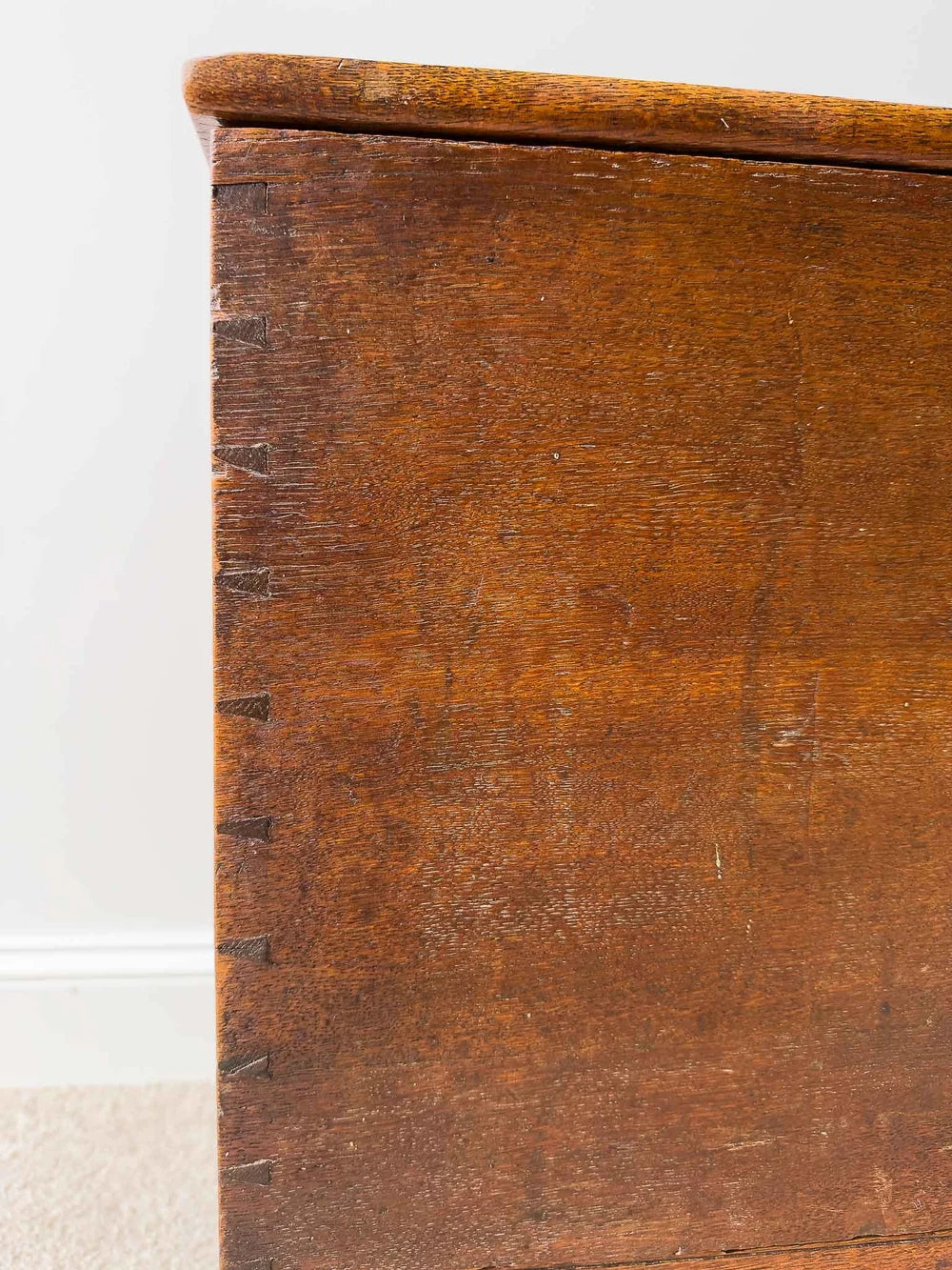 Antique dark oak mule chest