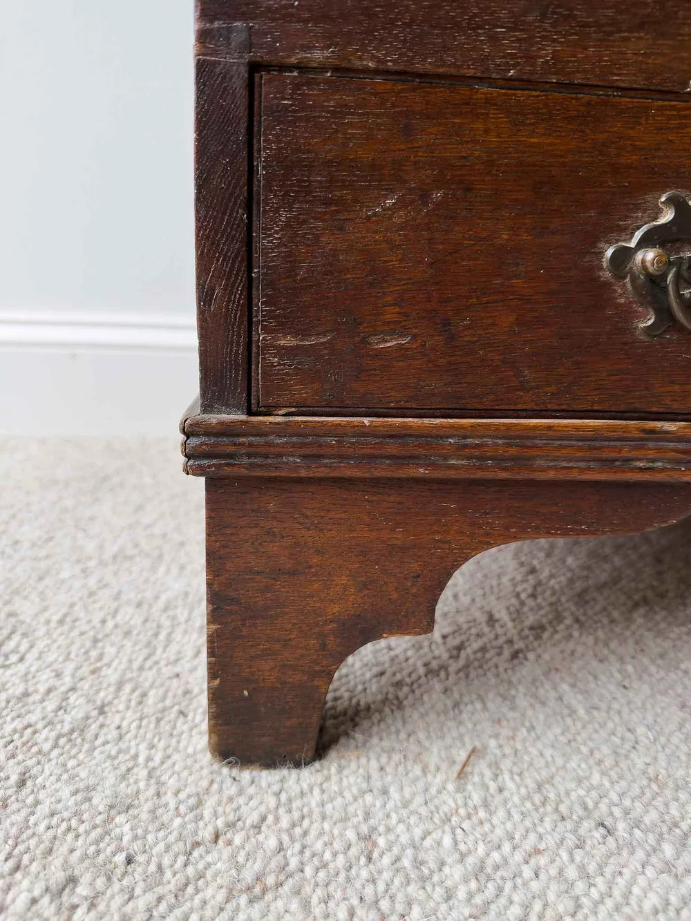 Antique dark oak mule chest
