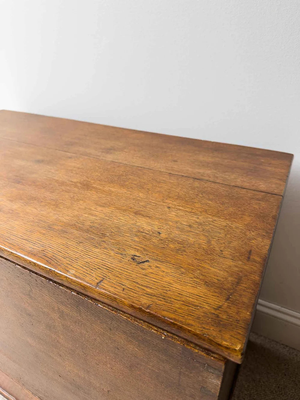 Antique dark oak mule chest
