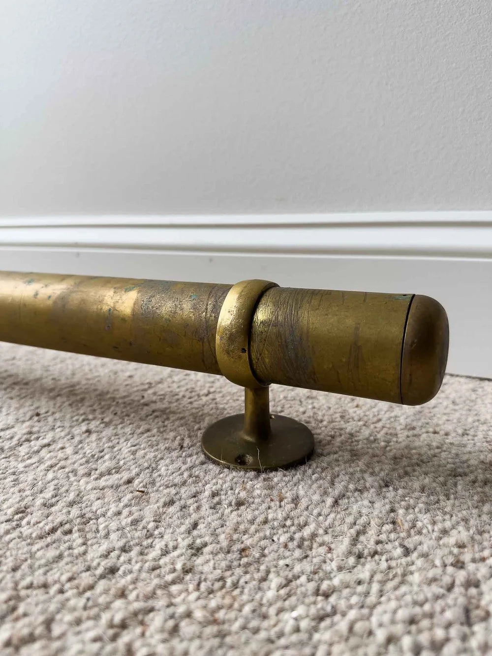 Three vintage brass foot rails