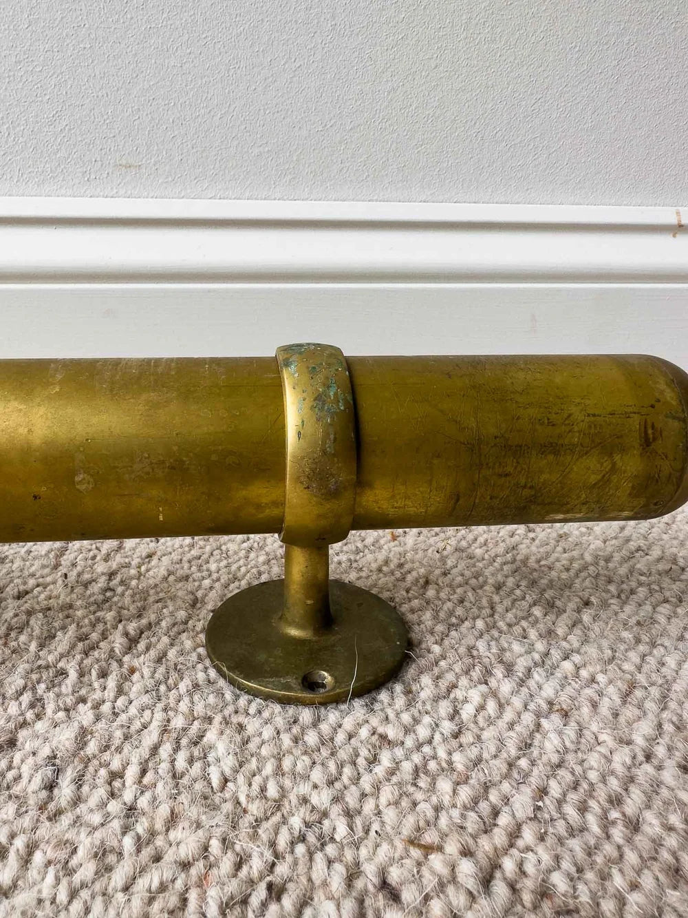 Three vintage brass foot rails