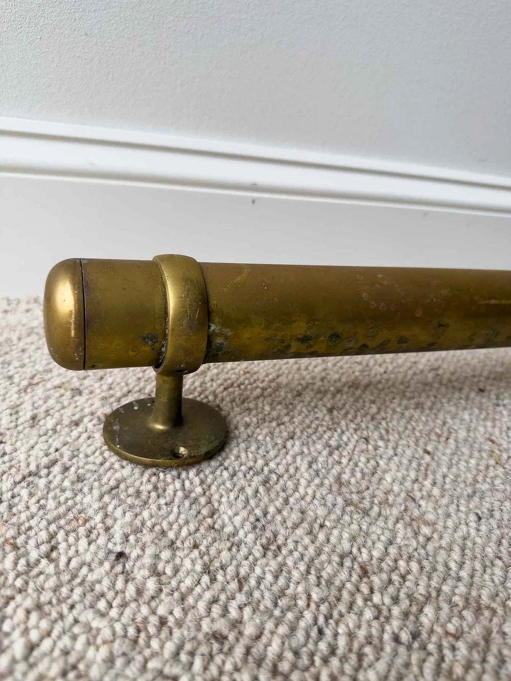Three vintage brass foot rails