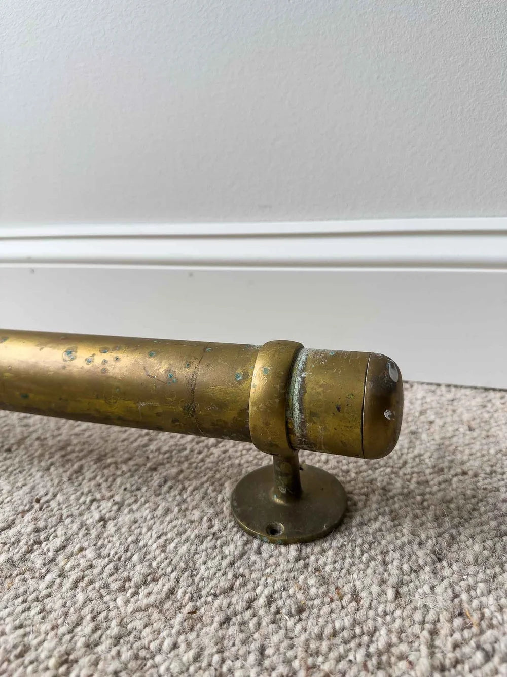 Three vintage brass foot rails