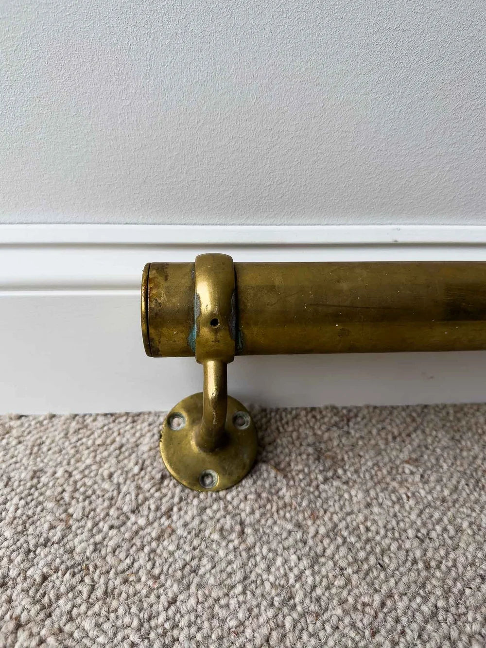 Long antique brass foot rail